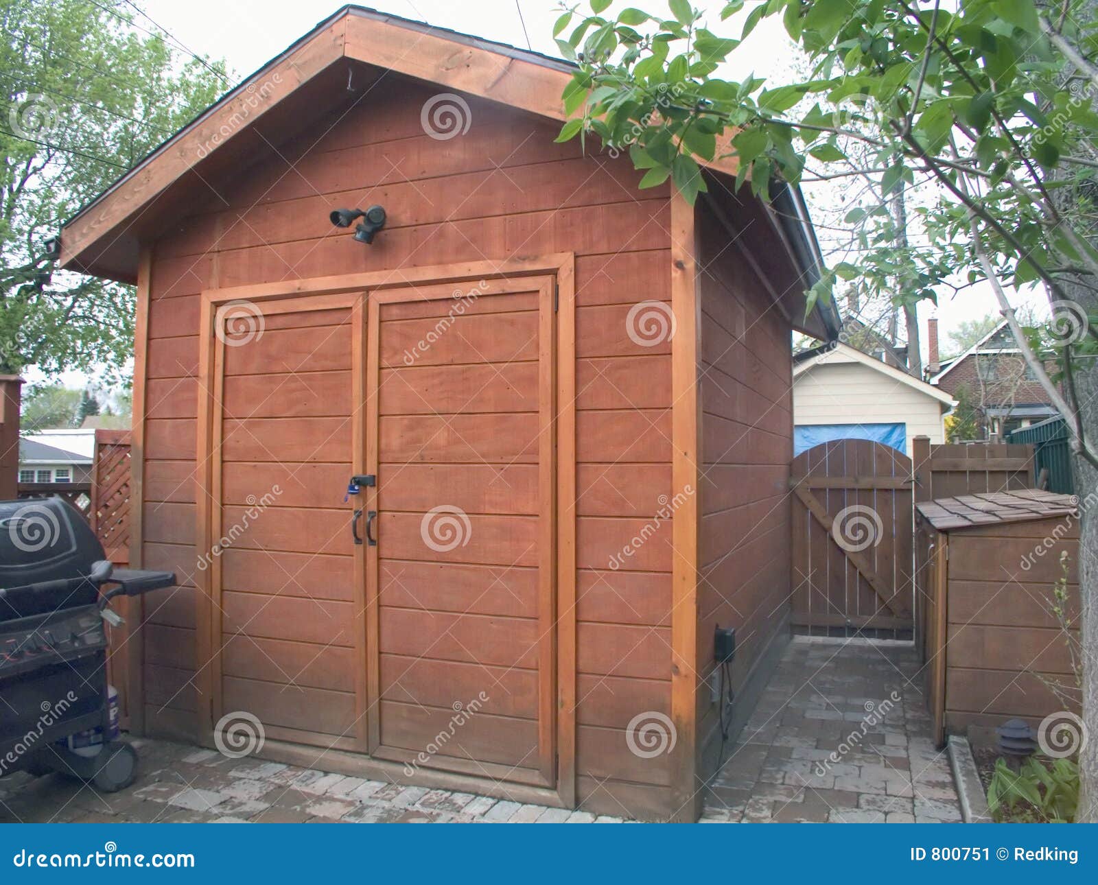 Garden Cedar Tool Shed Stock Image - Image: 800751