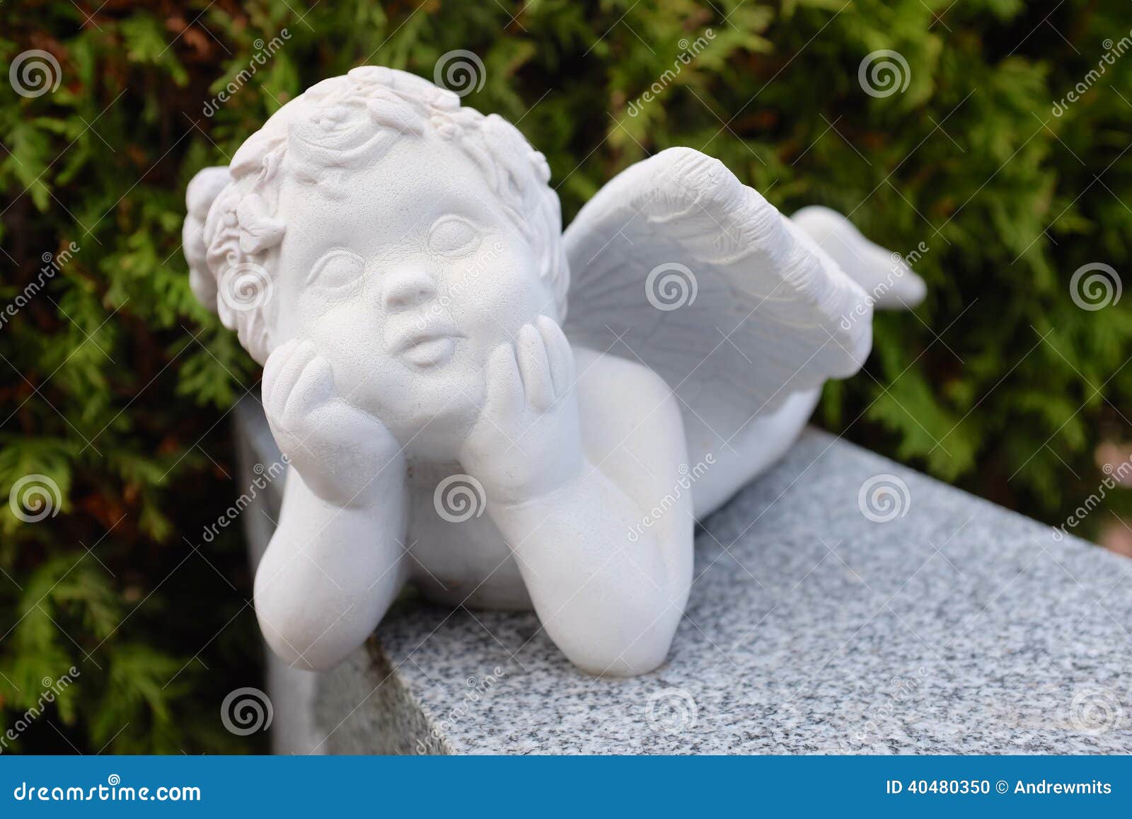 Garden Cherub stock photo. Image of ceramic, garden, wings 40480350