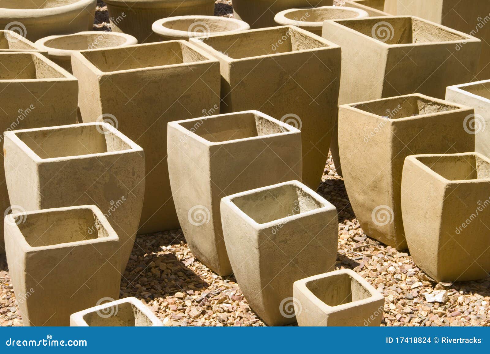 Garden clay plant pots stock photo. Image of ceramic 17418824