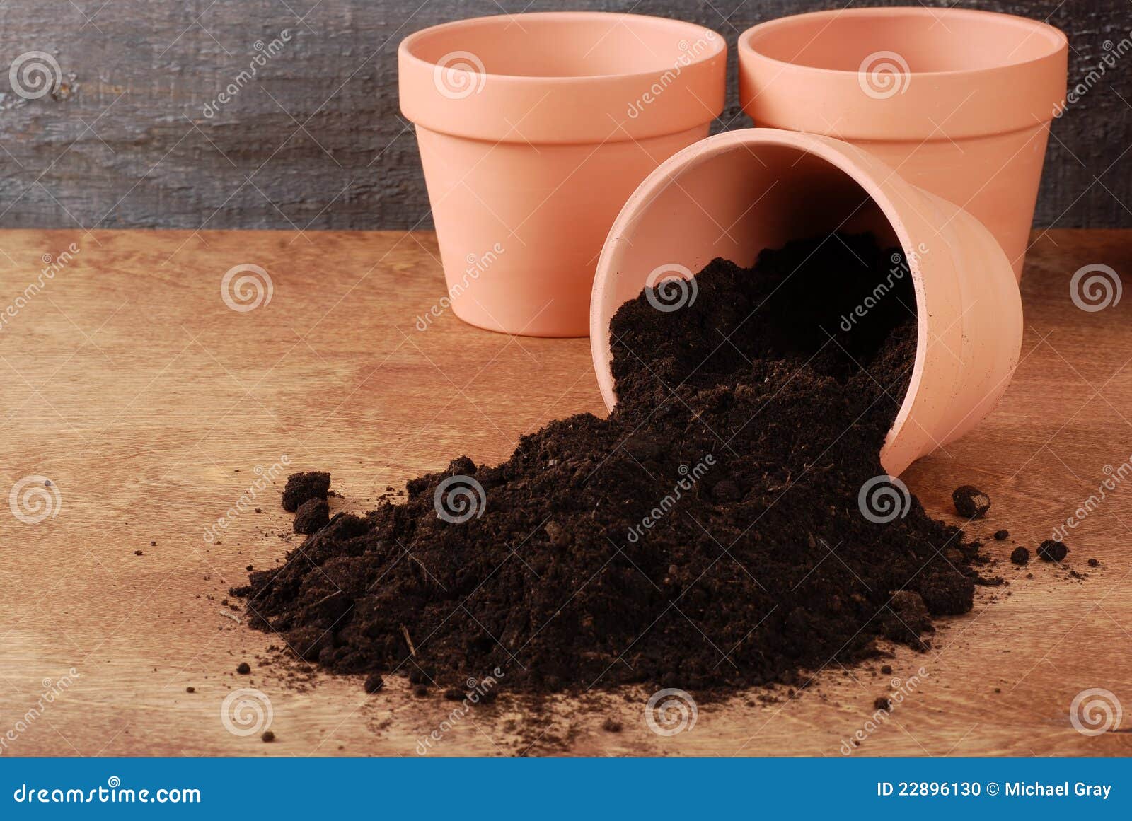 Garden Clay Pot with Spilled Dirt Stock Photo Image of concept, life