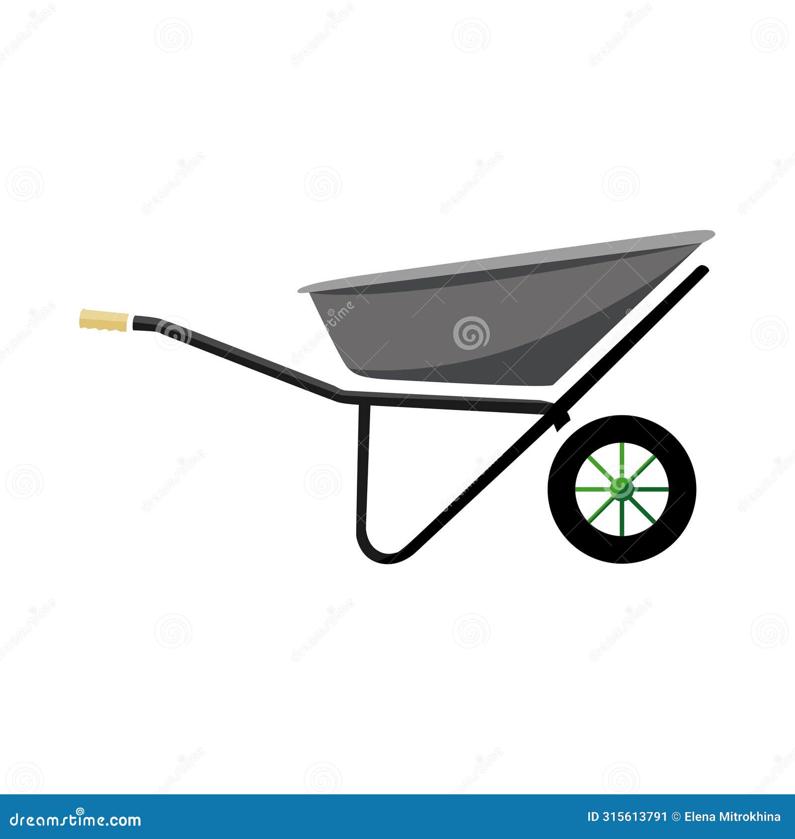 a garden and construction wheelbarrow. a convenient and maneuverable device for moving goods.