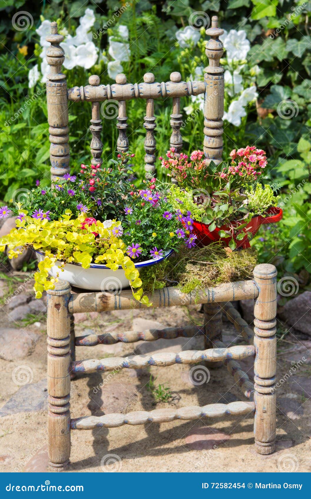 Garden Decoration with a Old Chair. Stock Photo Image of garden