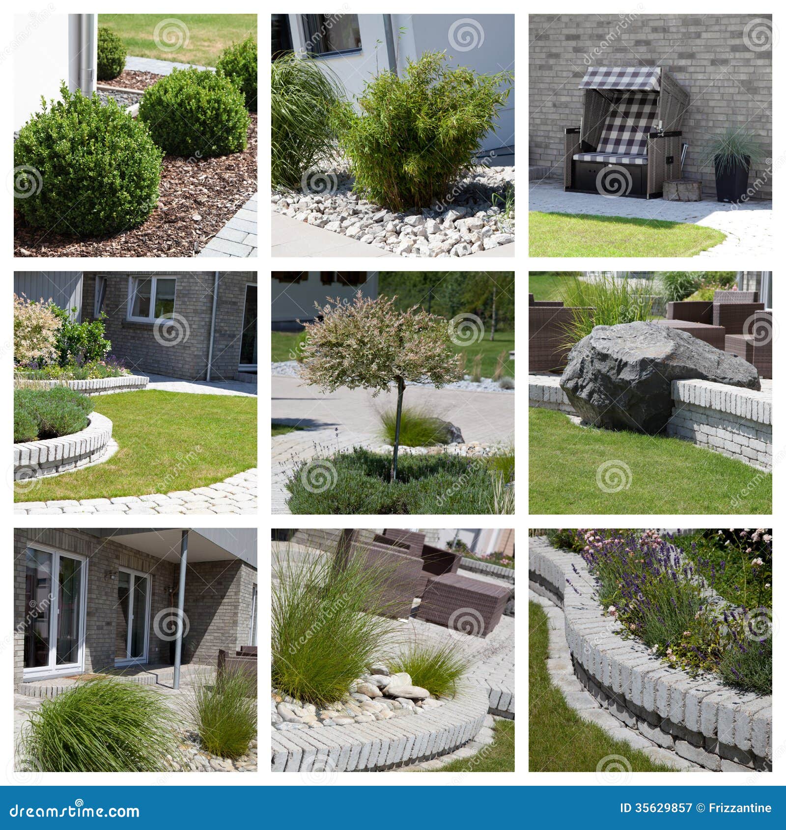 Garden Design Photo Collage Stock Image Image Of Daytime