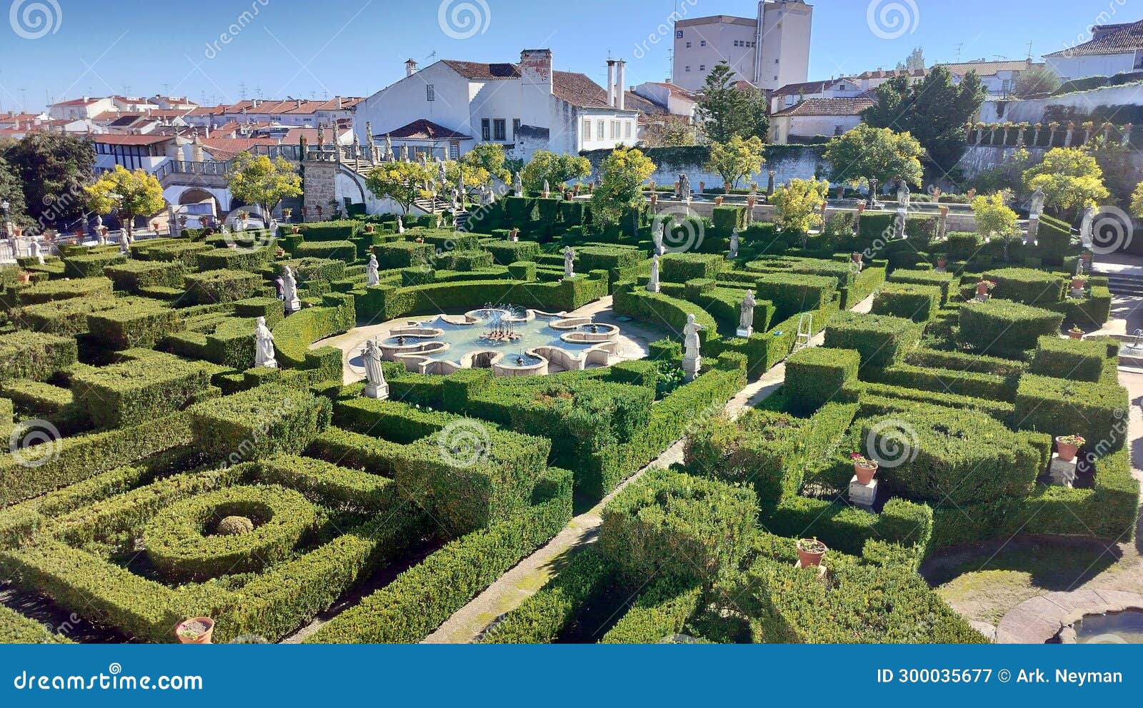 the garden of the episcopal palace, jardim do paco, castelo branco, portugal
