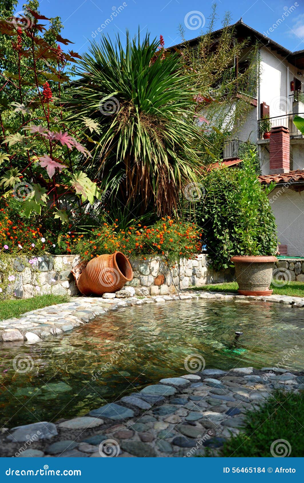 Garden With Fountain Stock Photo Image Of Outdoors Rooms 56465184