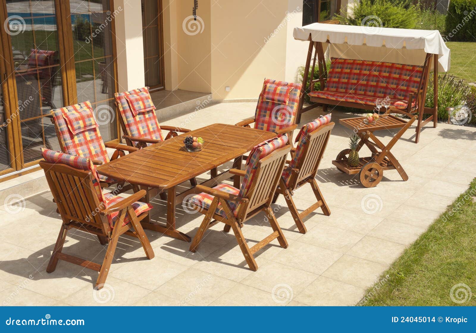 Garden furniture stock photo. Image of patio, green, outside - 24045014