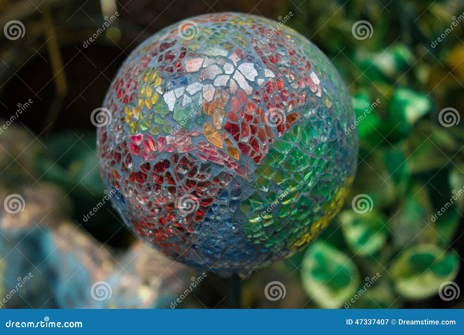 Garden Glass Globe stock image. Image of gardenaccent 47337407