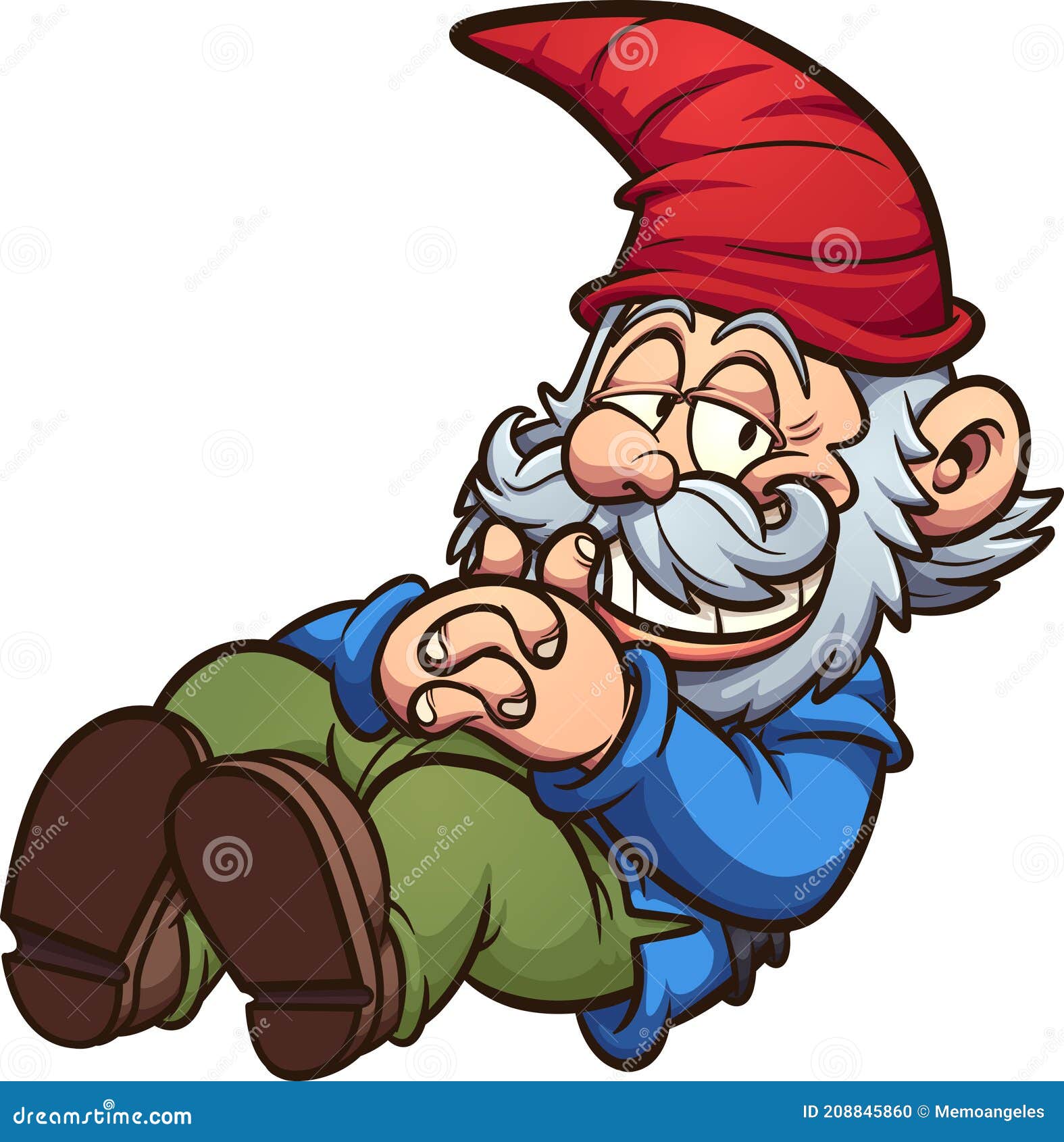 Garden Gnome in a Resting Position Cartoon Stock Vector - Illustration ...