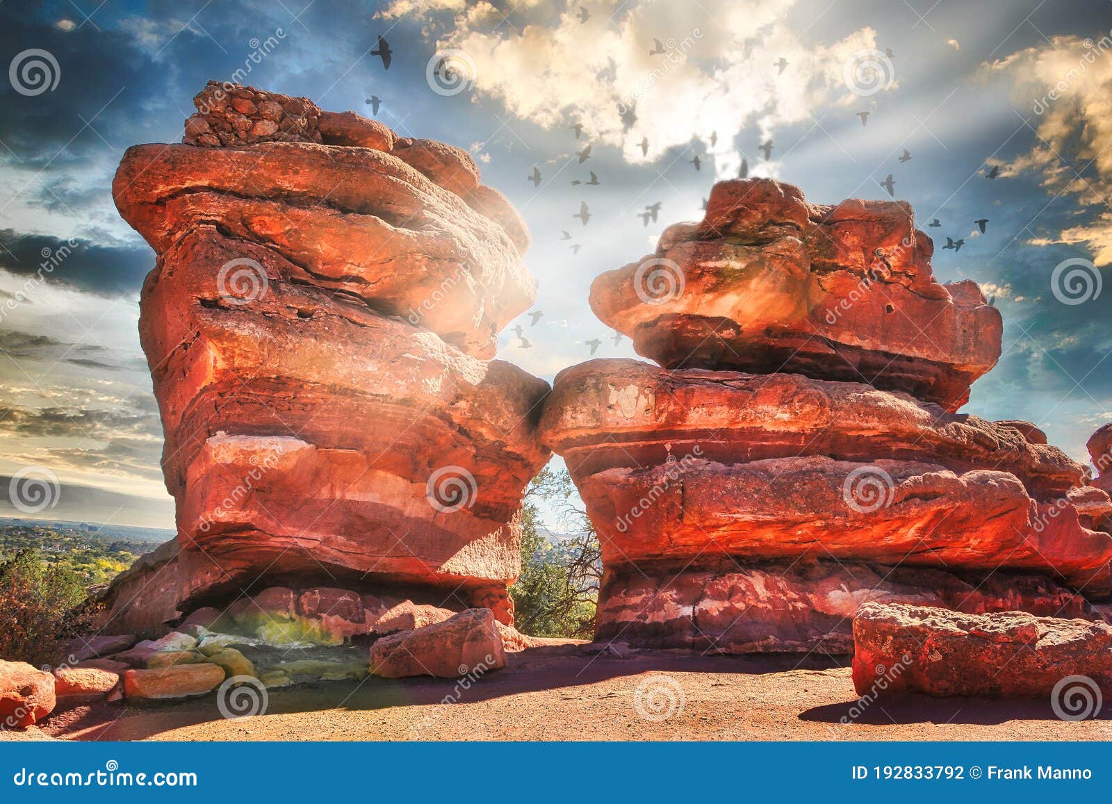 rock formations on rampart range road at garden of the gods park, colorado