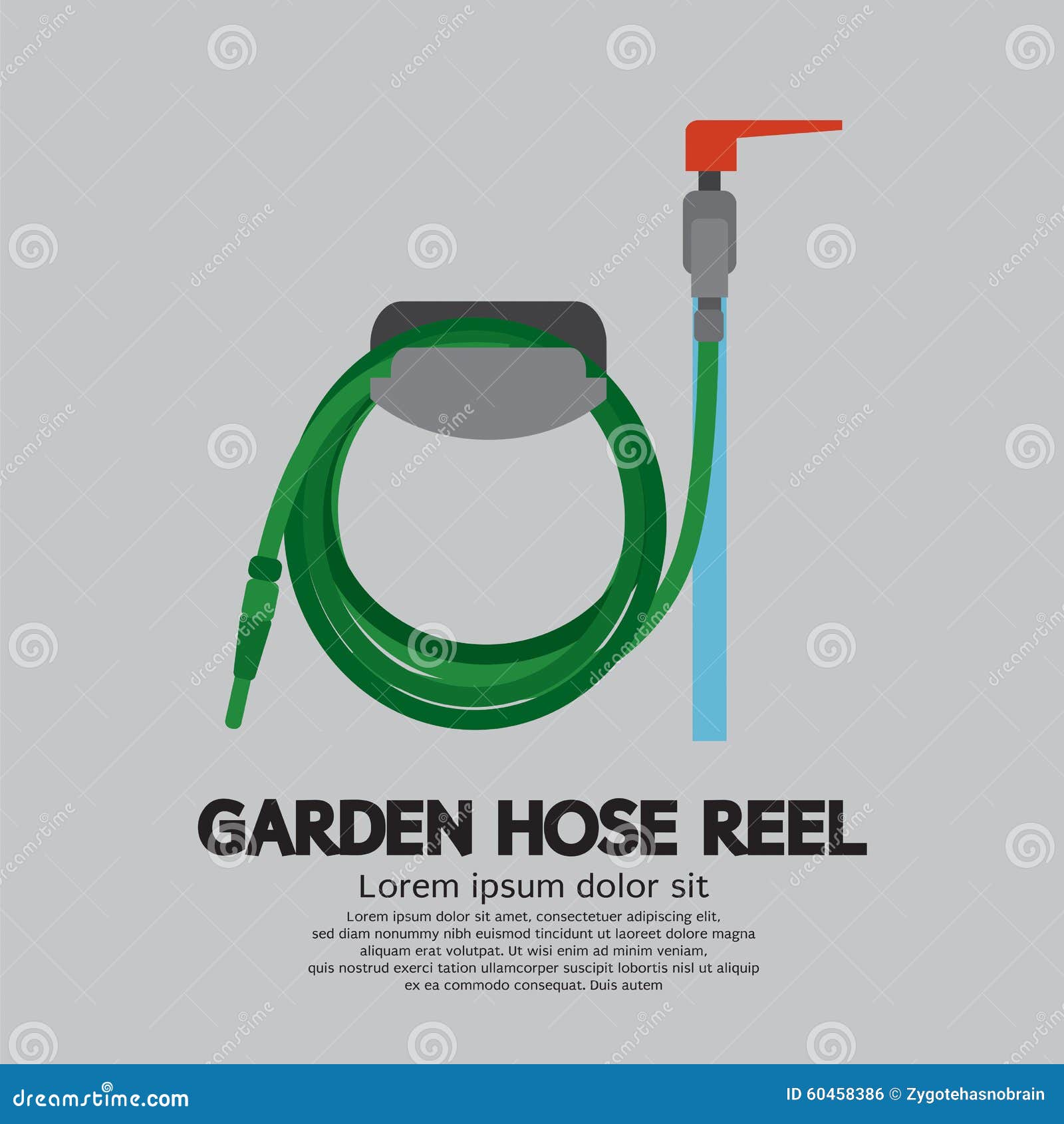 Garden Hose Reel. stock vector. Illustration of tube - 60458386