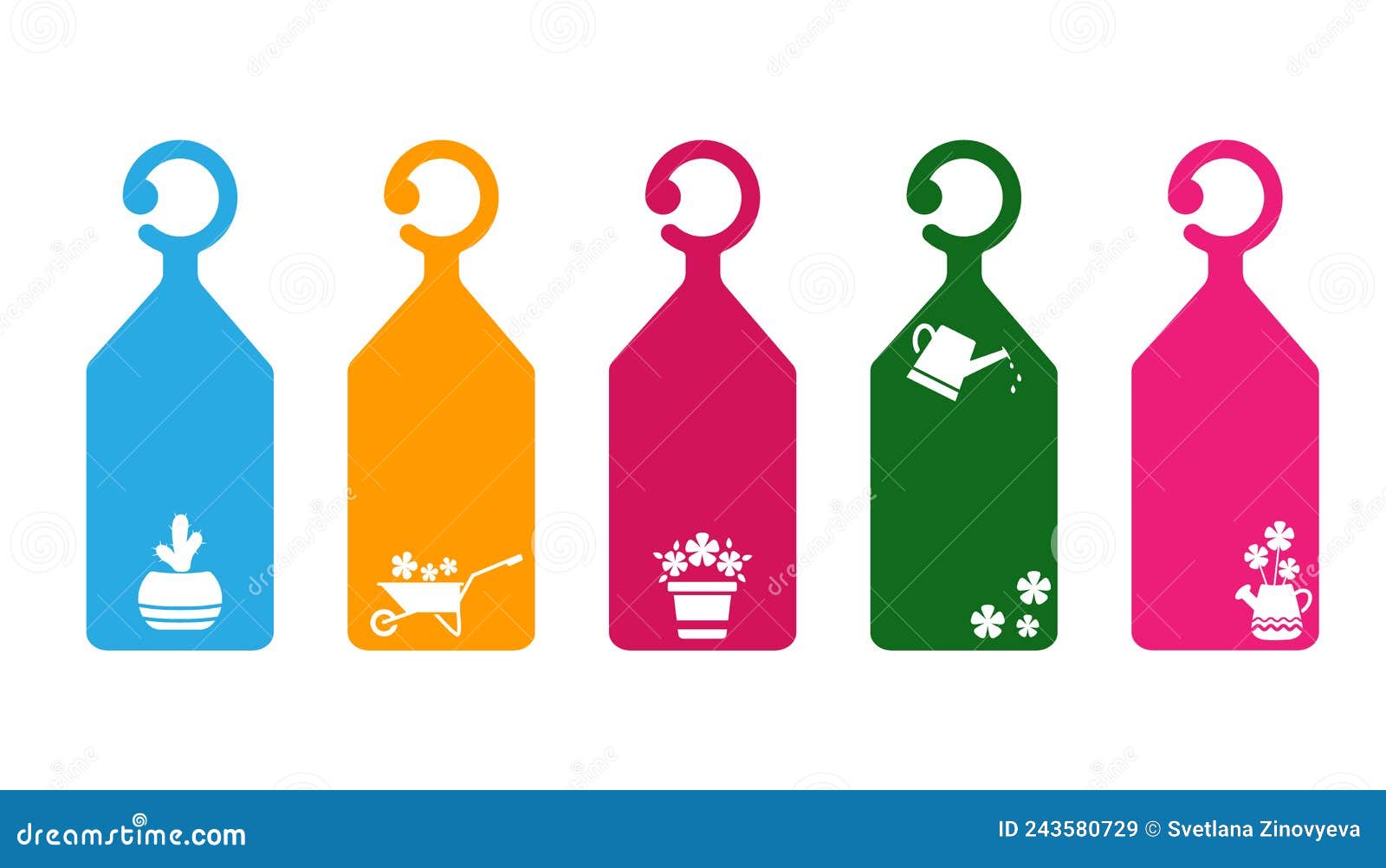 Garden Labels. Decorative Vector Labels for Garden and Flower Shops