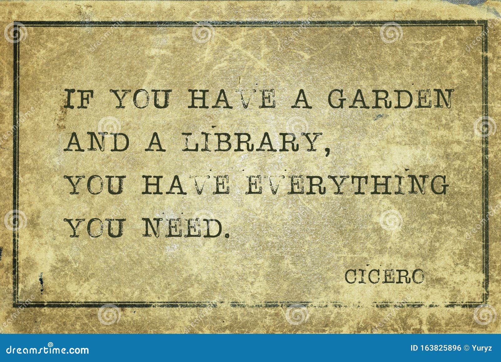 Garden And Library Cicero Stock Photo Image Of Grunge 163825896