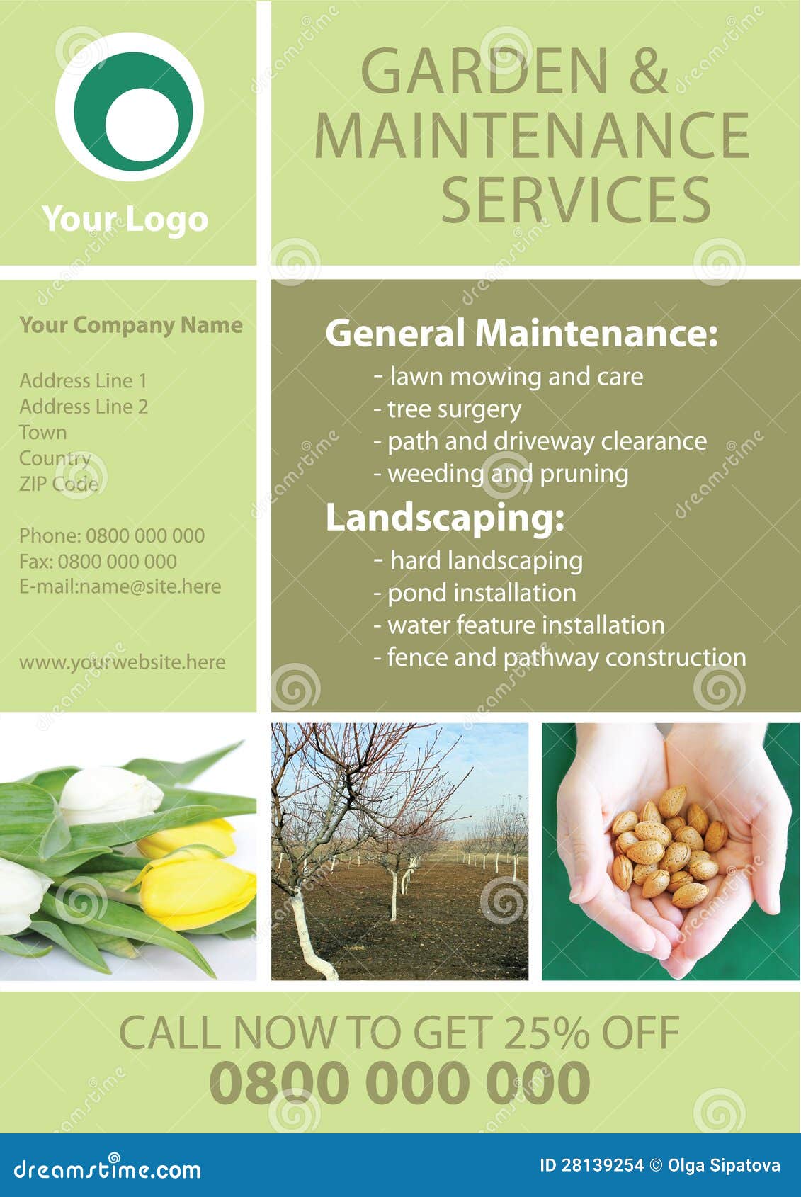 Garden and Maintenance Flyer Template Stock Illustration With Mowing Flyer Template