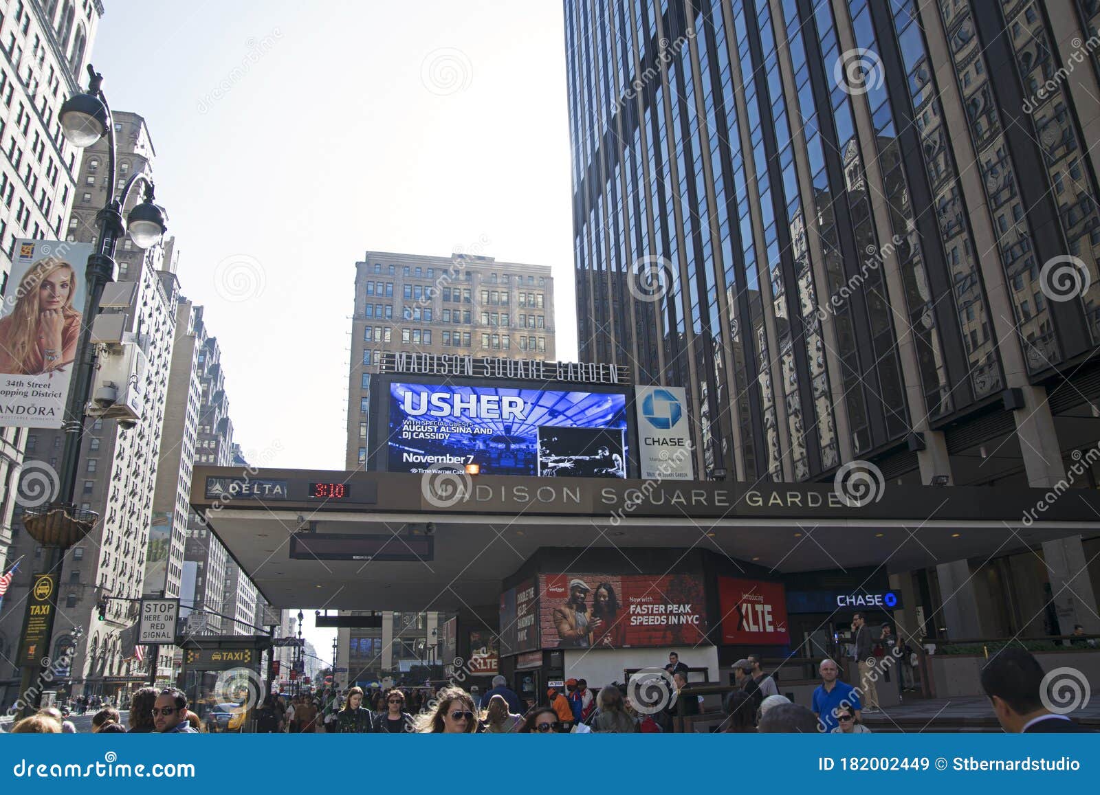 The marquee at the entrance to the Madison Square Garden indoor