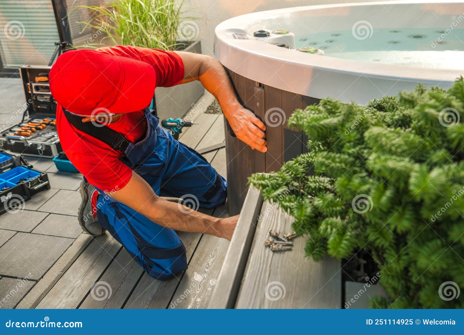 garden outdoor hot tub maintenance