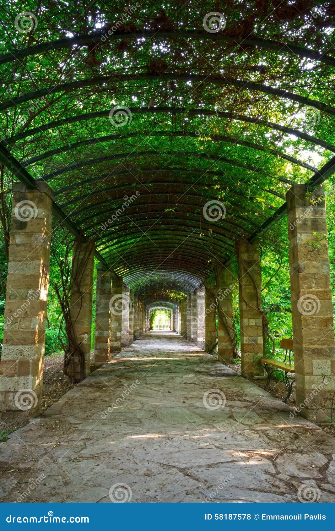 Garden passage stock photo. Image of covered, athenian 58187578