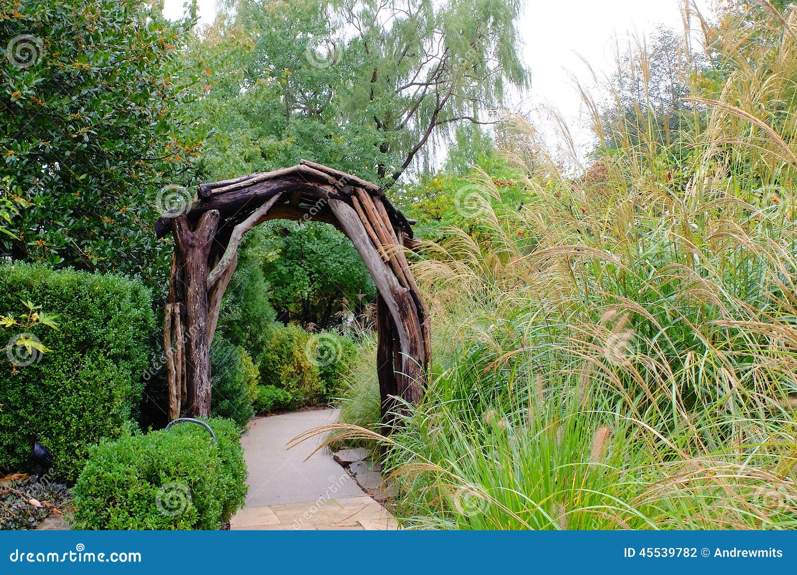 Garden Path and Arbor stock photo. Image of arbor, arbour ...