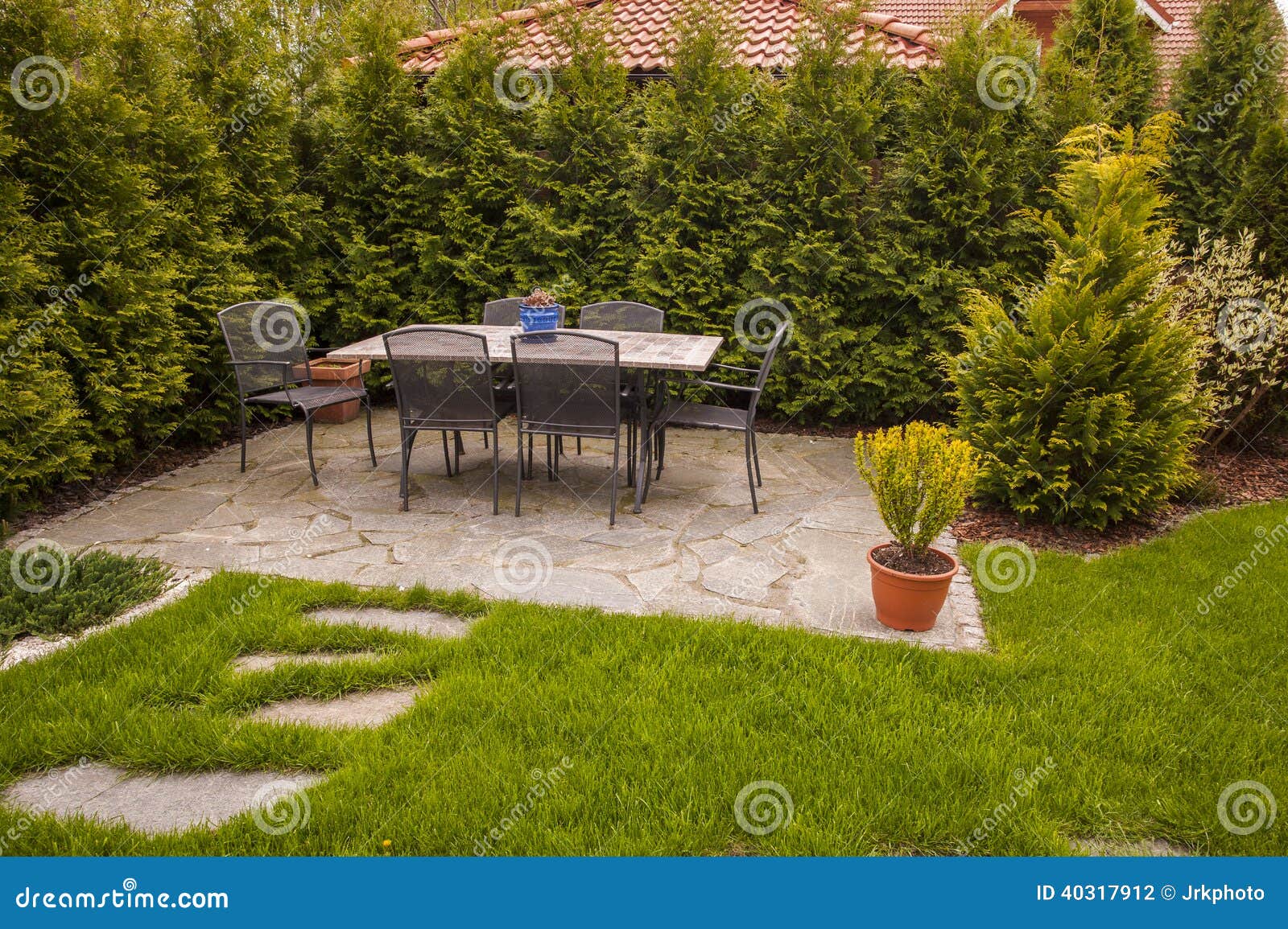 Garden Patio stock photo. Image of design, patio, grass 40317912