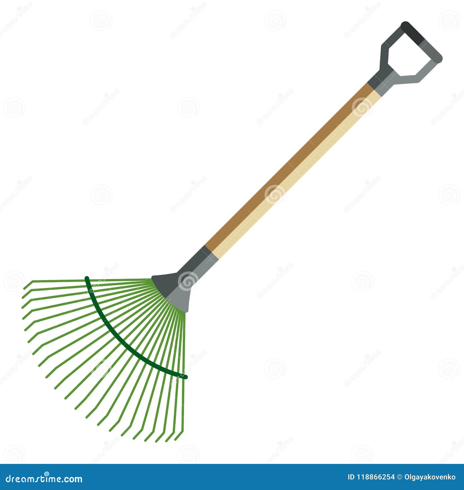 Garden Rake, Forks Icon, Flat Style. Stock Vector - Illustration of ...