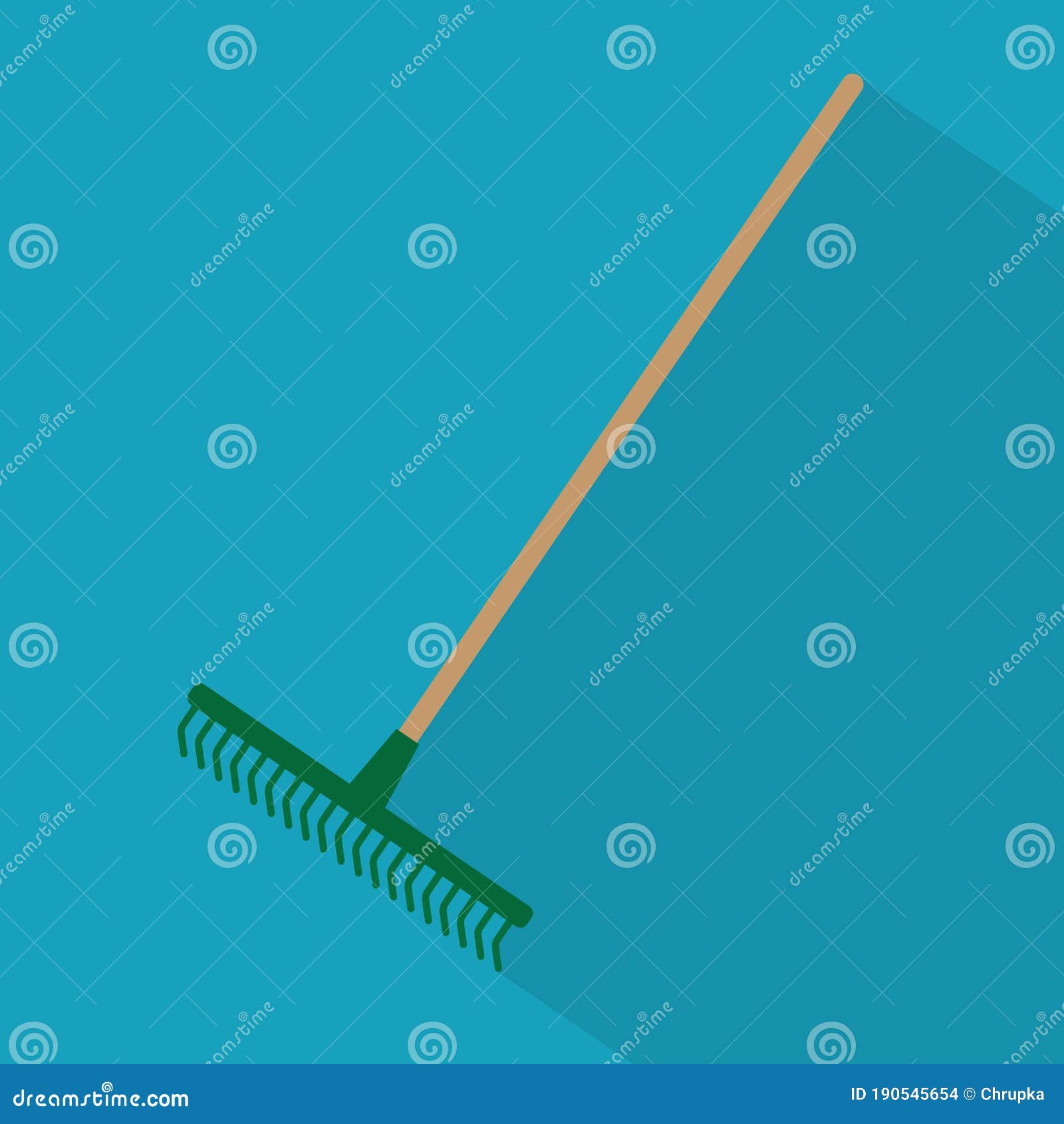 Garden rake tool icon stock vector. Illustration of gardener 190545654