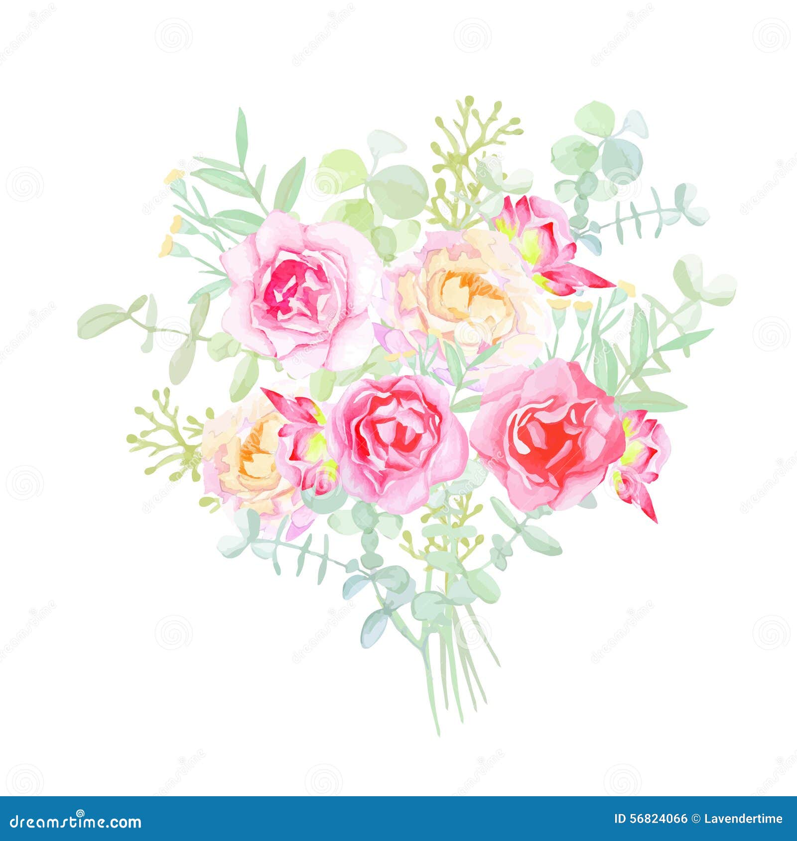 Garden Roses French Styled Bouquet Stock Vector - Illustration of clean ...