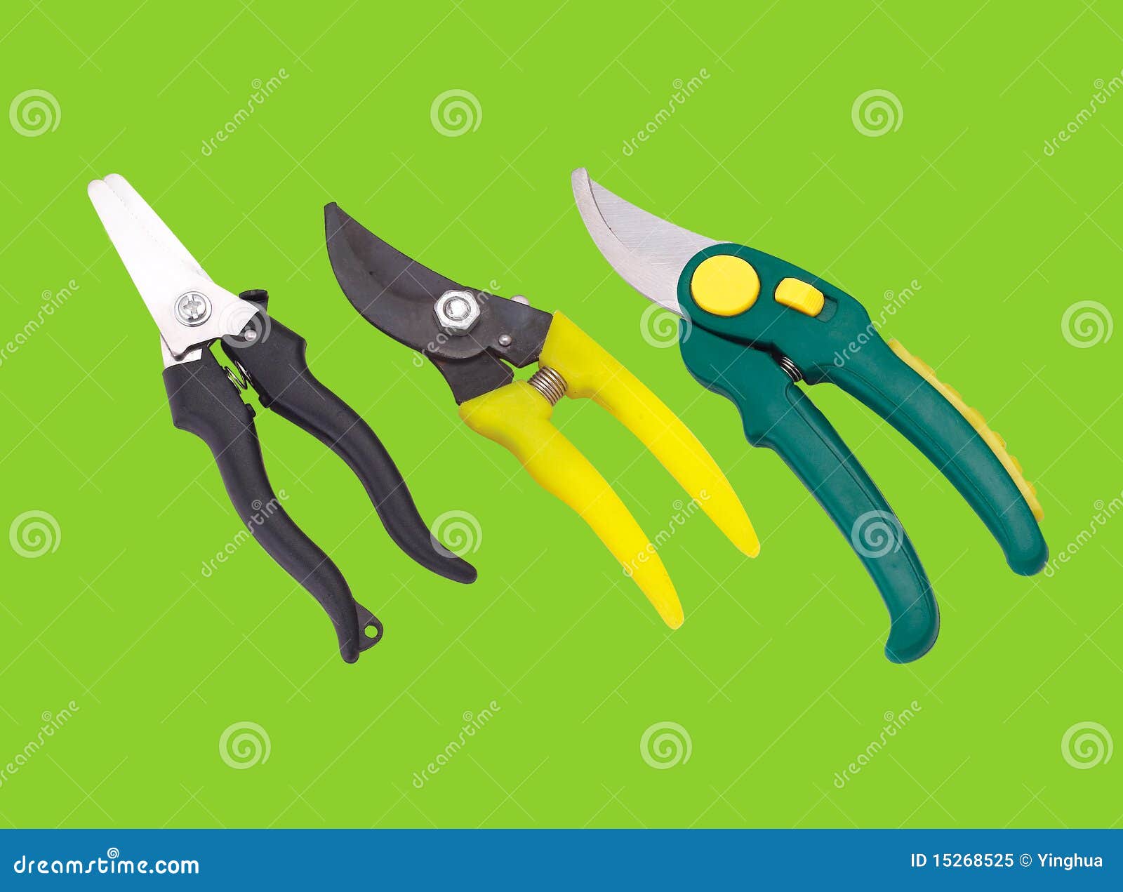 Garden scissors stock image. Image of macro, green, tool 15268525