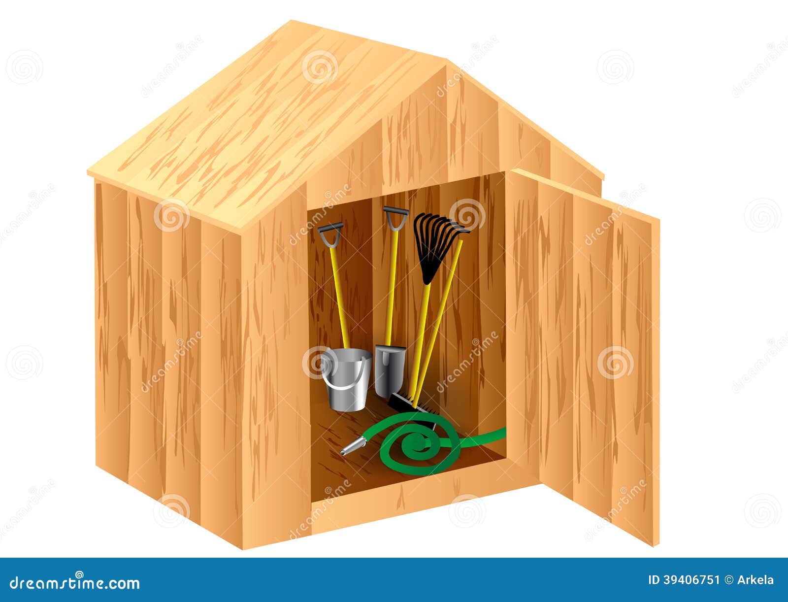 Garden shed stock vector. Image of gardening, door ...