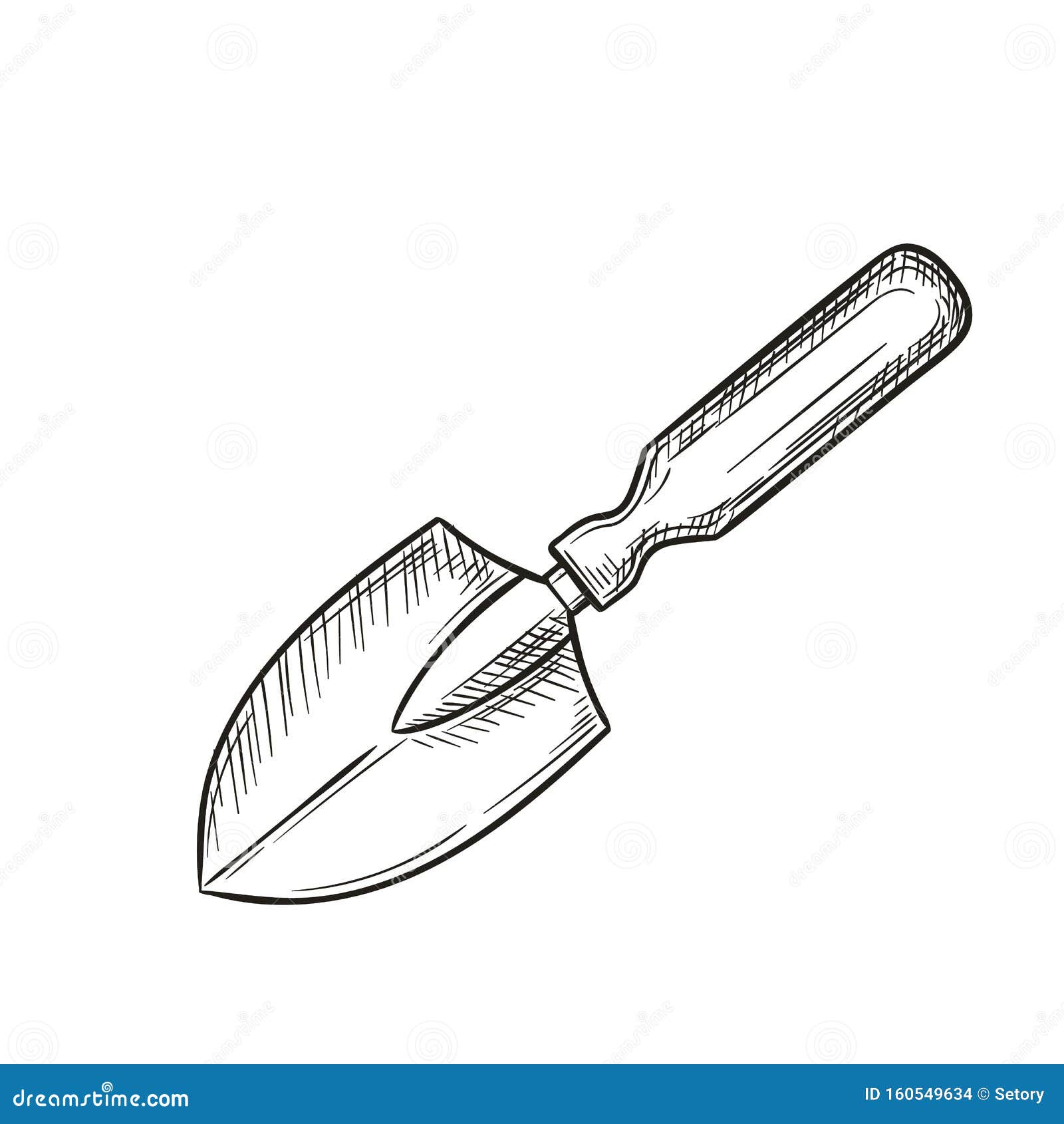 Gardening Shovels Garden Shovel Icon, Sketch Style. Stock Vector - Illustration of sketch,  shovel: 160549634
