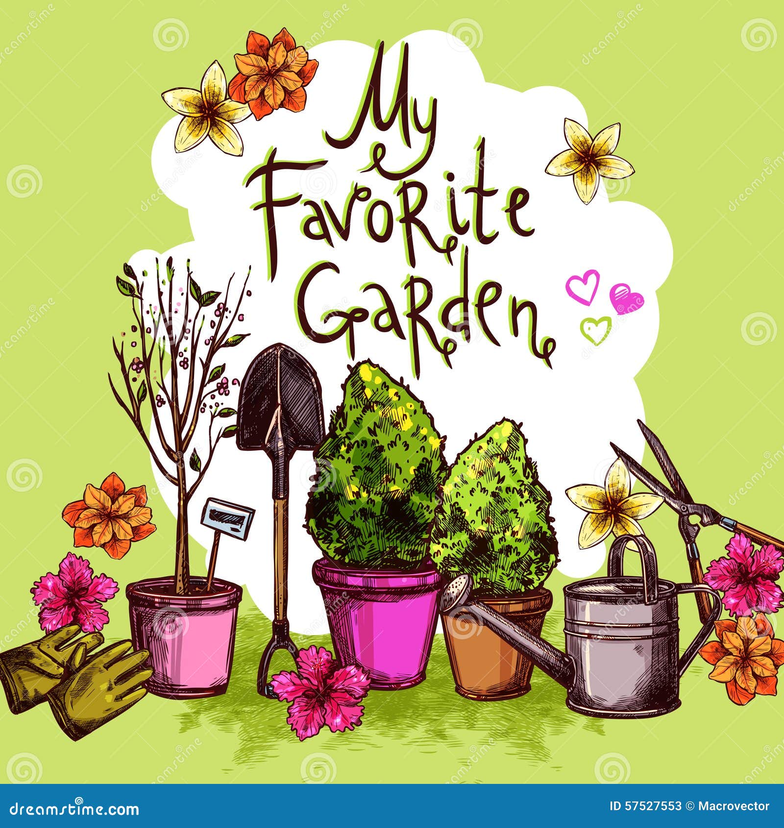 Easy and simple Flower Garden drawing - YouTube