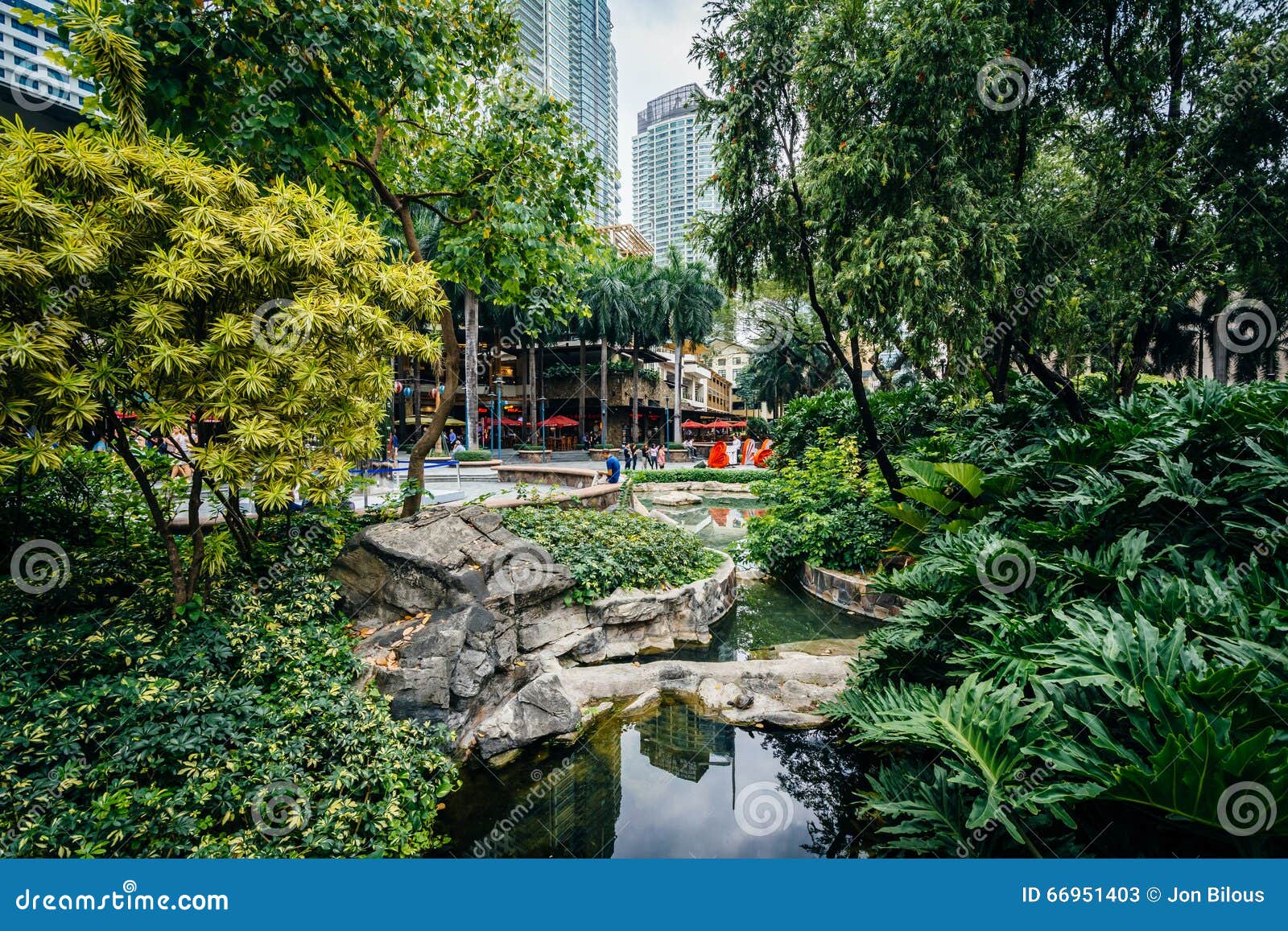 Garden and Skyscrapers at Greenbelt Park, in Ayala, Makati, Metro Manila,  the Philippines. Editorial Stock Photo - Image of outdoors, scenic: 66951403