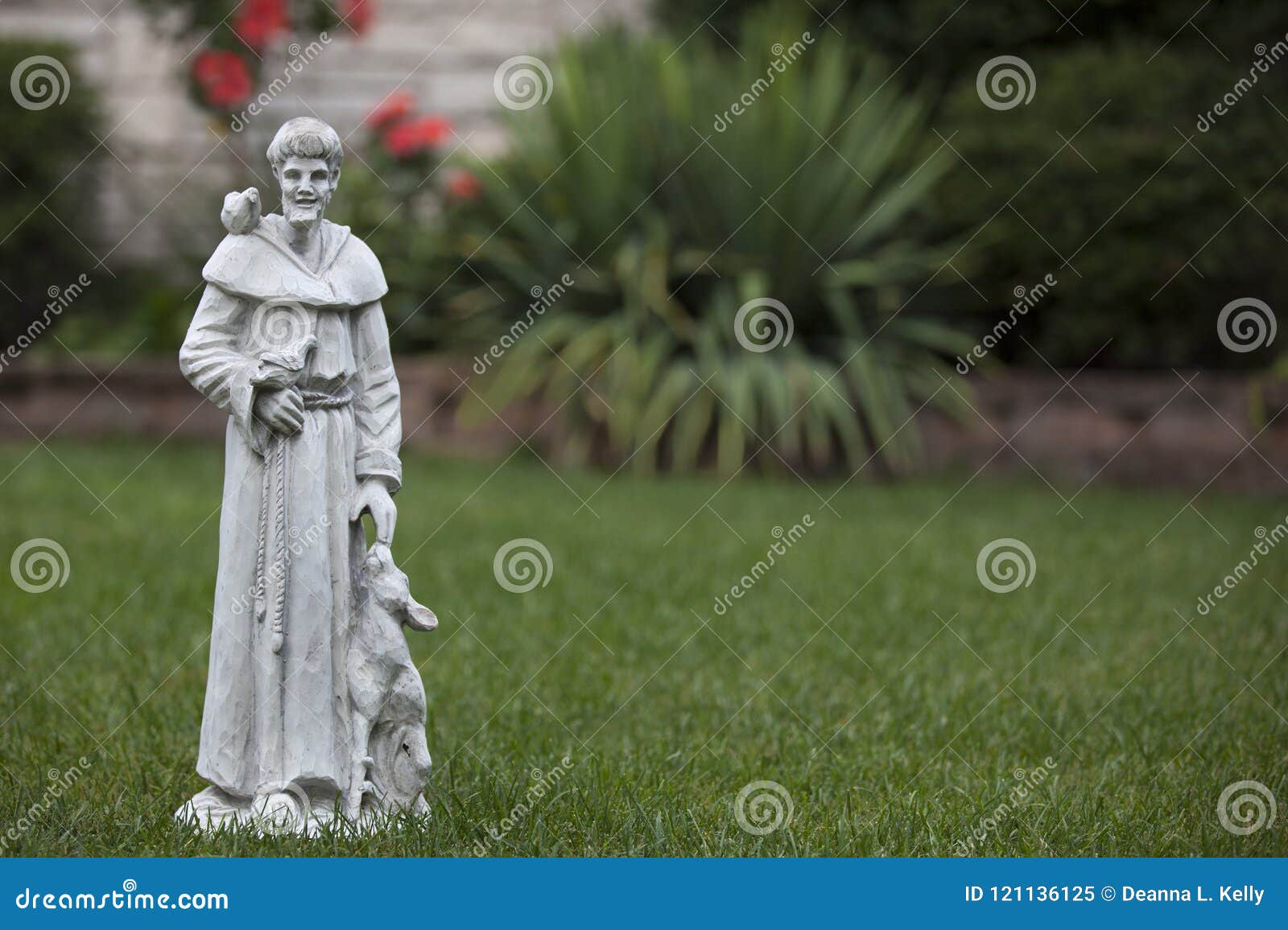 Garden Statue Of St Francis Of Assisi Stock Image Image Of