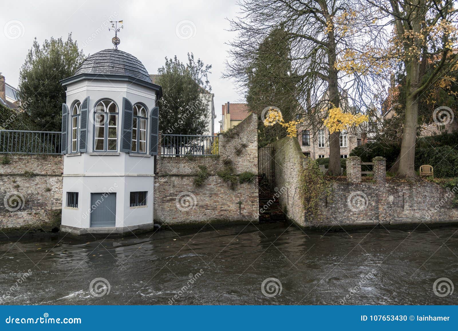 Garden Structure Beside Groenerei Canal Bruges Stock Photo Image