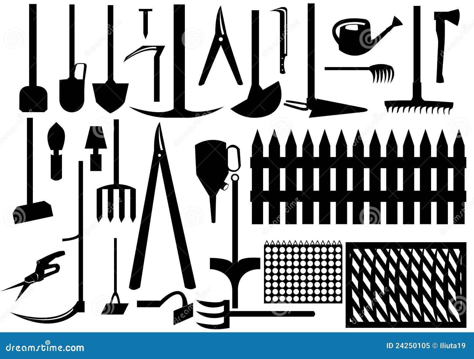 Garden tools stock vector. Illustration of icon, cultivator - 24250105
