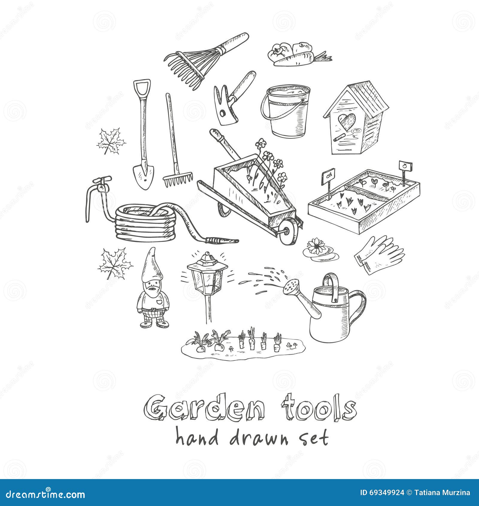 Premium Vector | Vector set with hand drawn isolated doodles on the theme  of garden garden tools agriculture equipment harvest