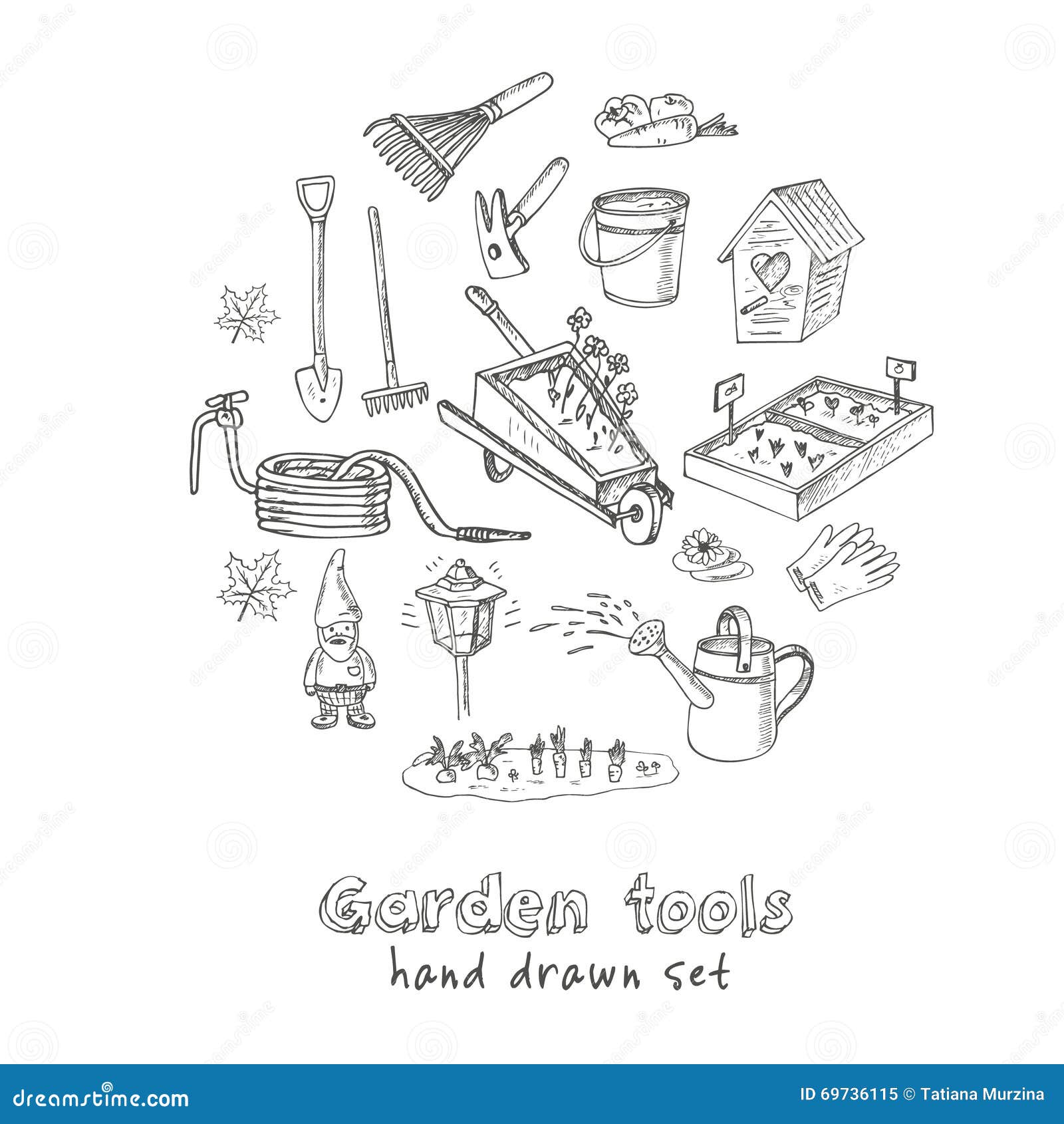 Hand drawn garden tools Stock Vector by ©WINS86 95501662