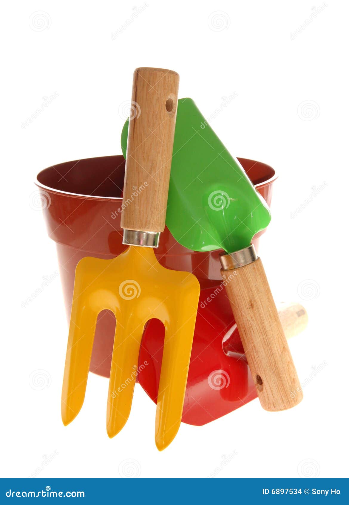 Garden tools and vases stock photo. Image of isolate, plant 6897534