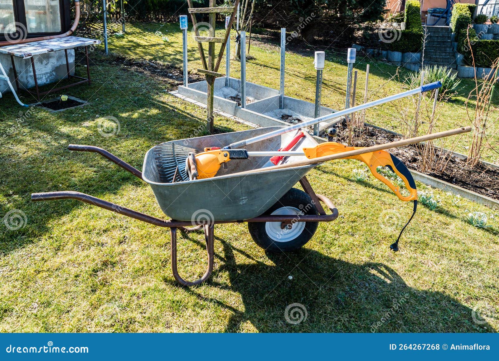 Garden Tools in a Wheelbarrow 01 Stock Photo Image of concepts