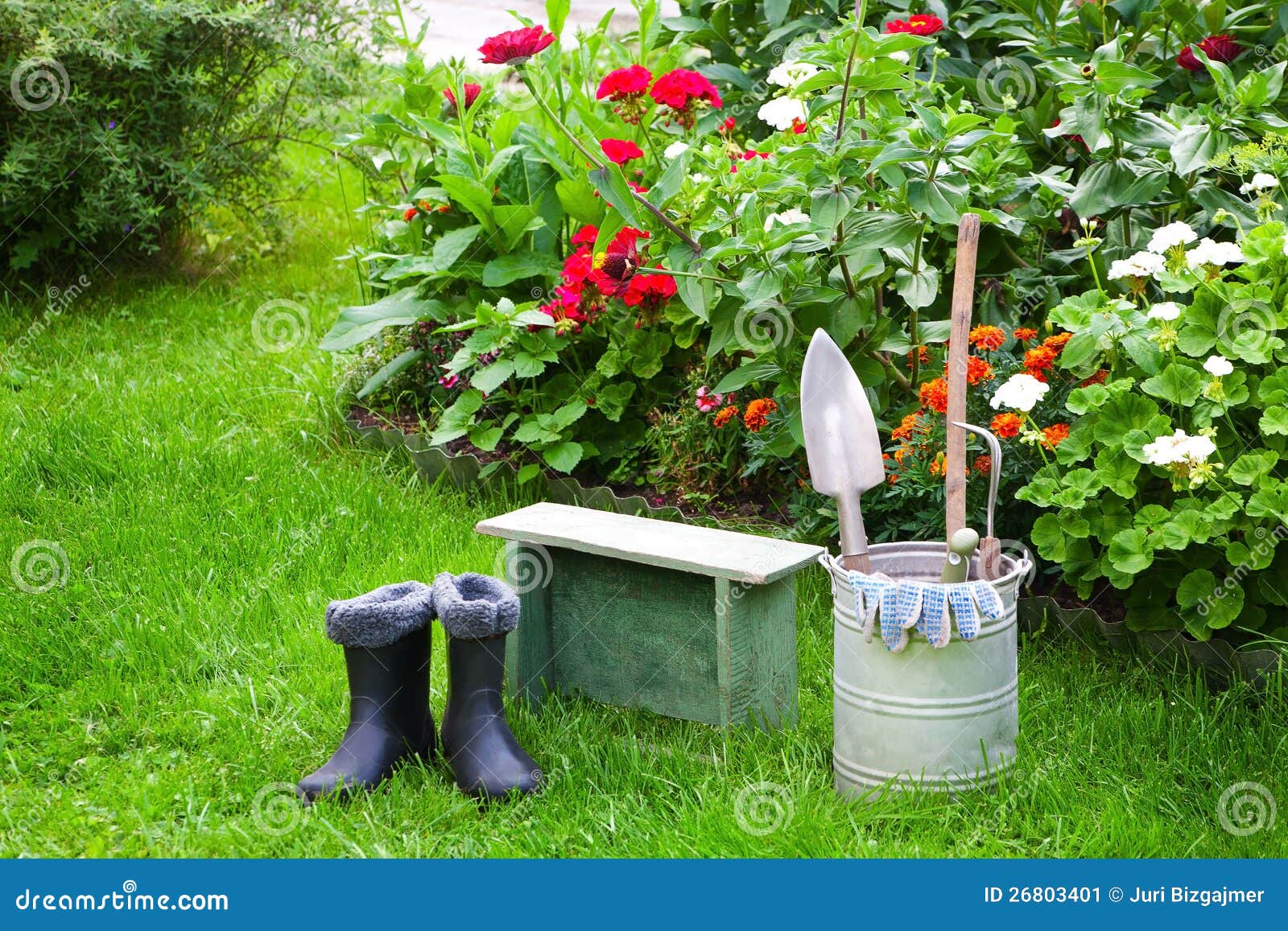 Garden works stock image. Image of ground, bucket, garden 26803401