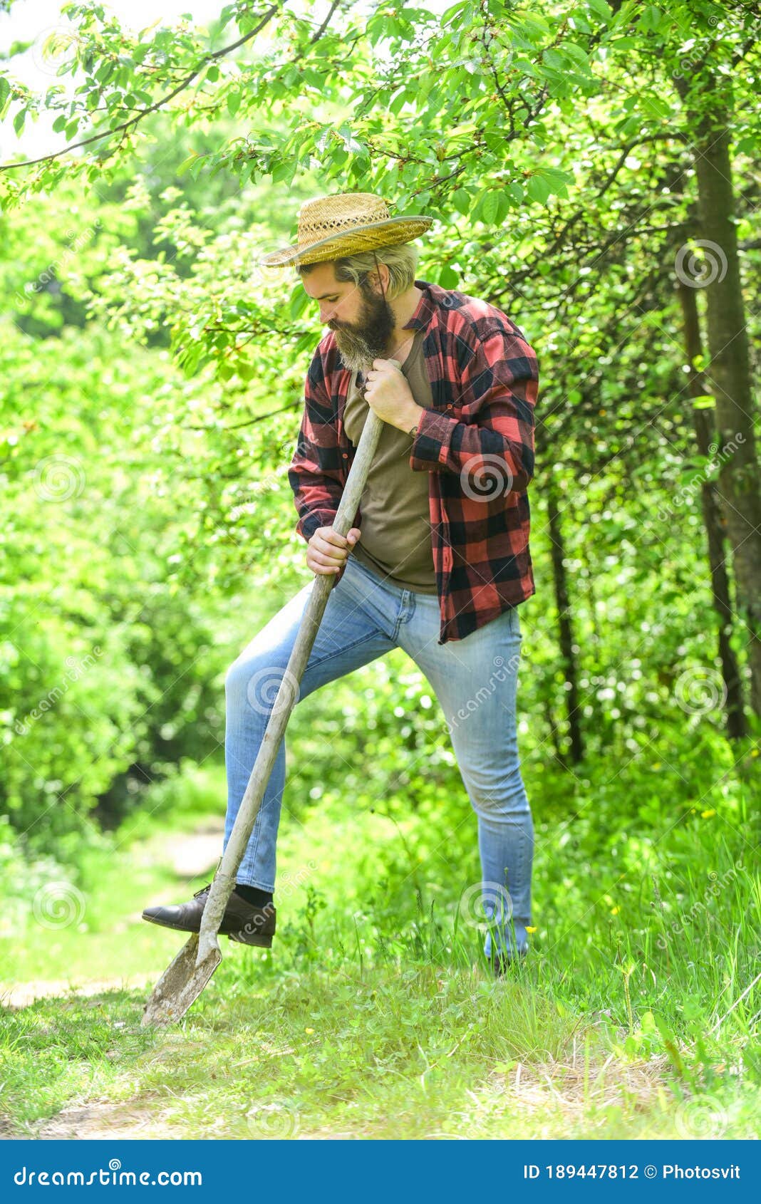 Gardener Agricultural Worker with Garden Tools. Caucasian Farmer ...