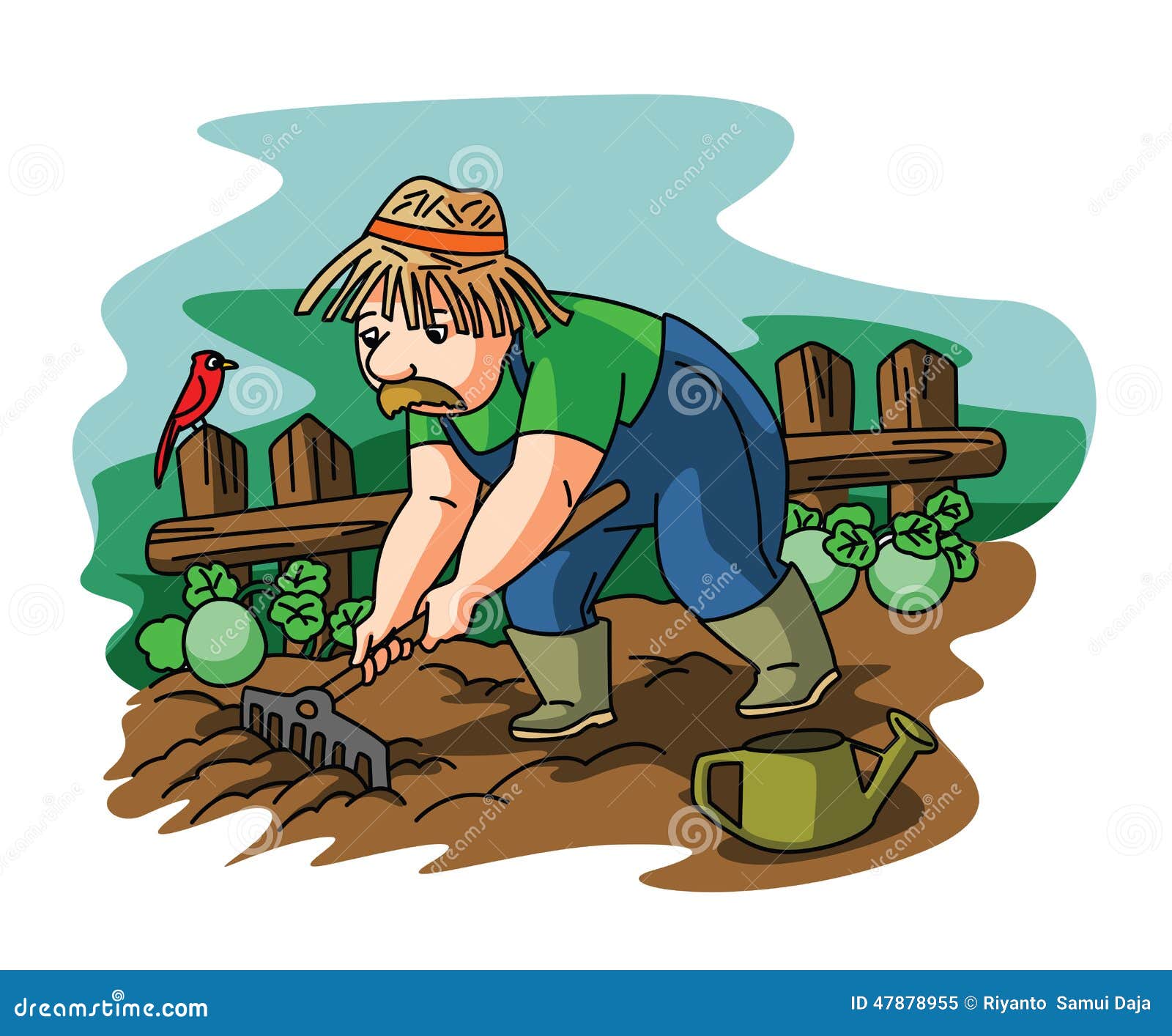 Gardener man stock vector. Illustration of isolated, grass - 47878955