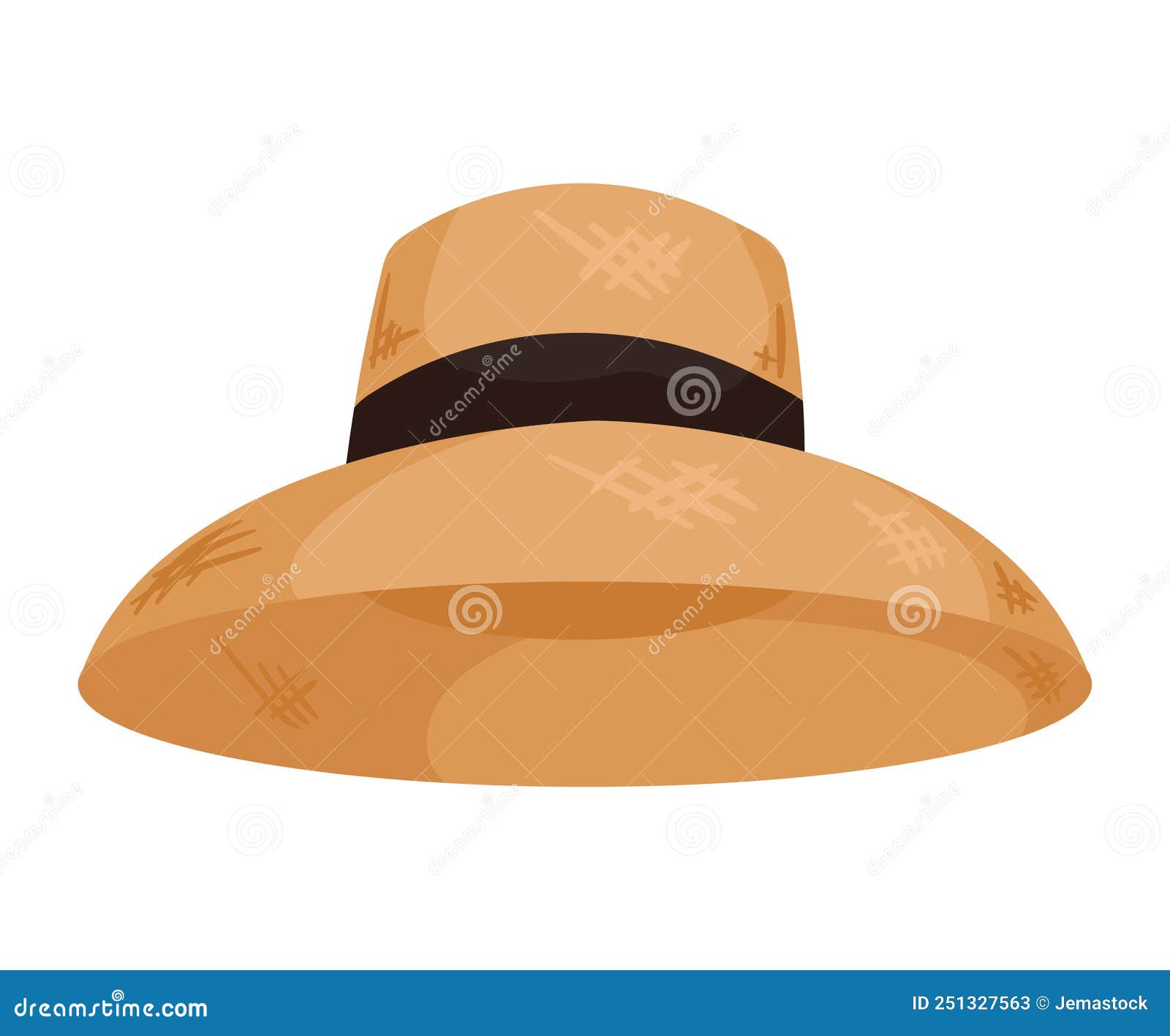 Gardener traditional hat stock vector. Illustration of ribbon - 251327563