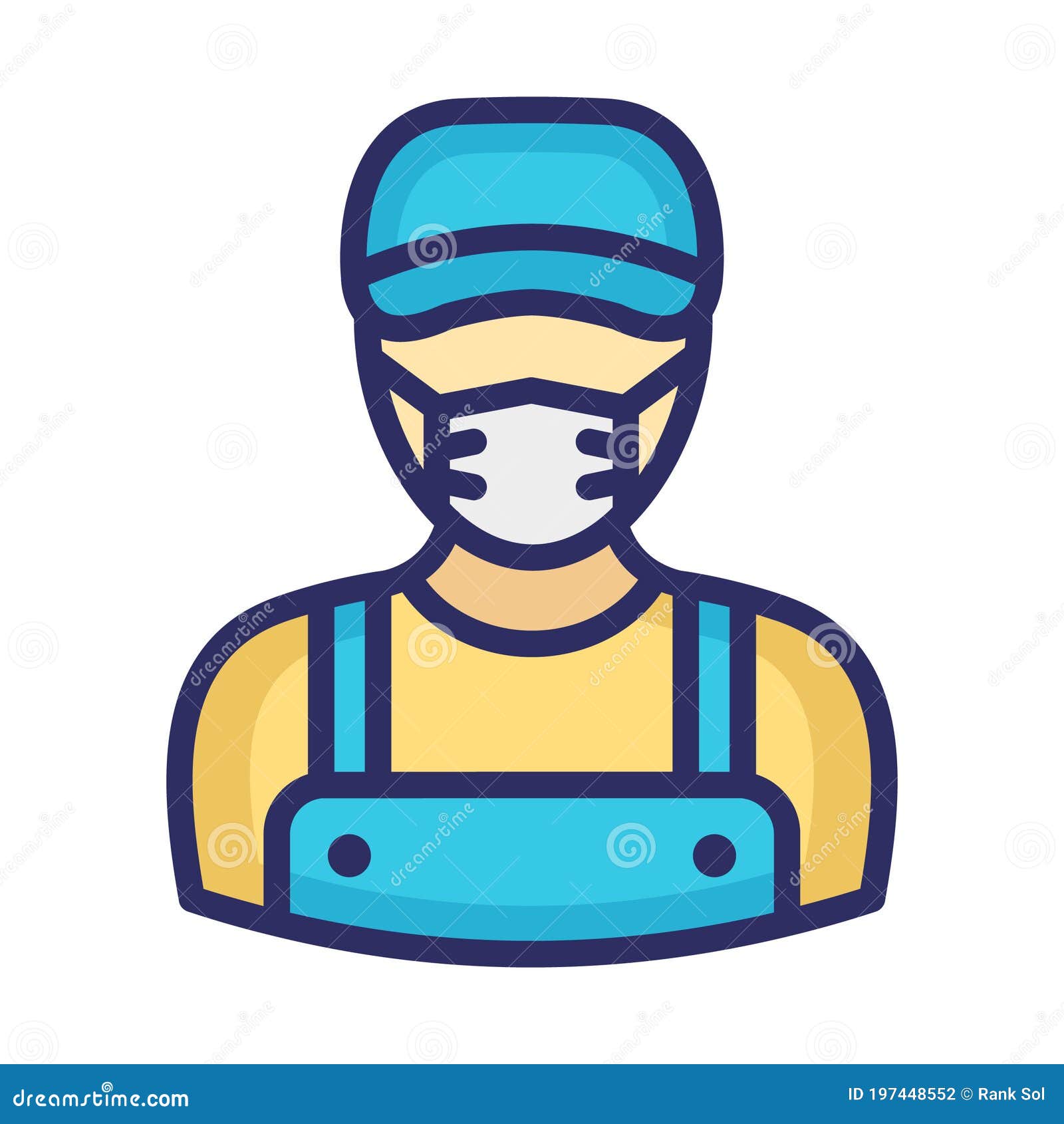 gardener wearing mask  icon which can easily modify or edit