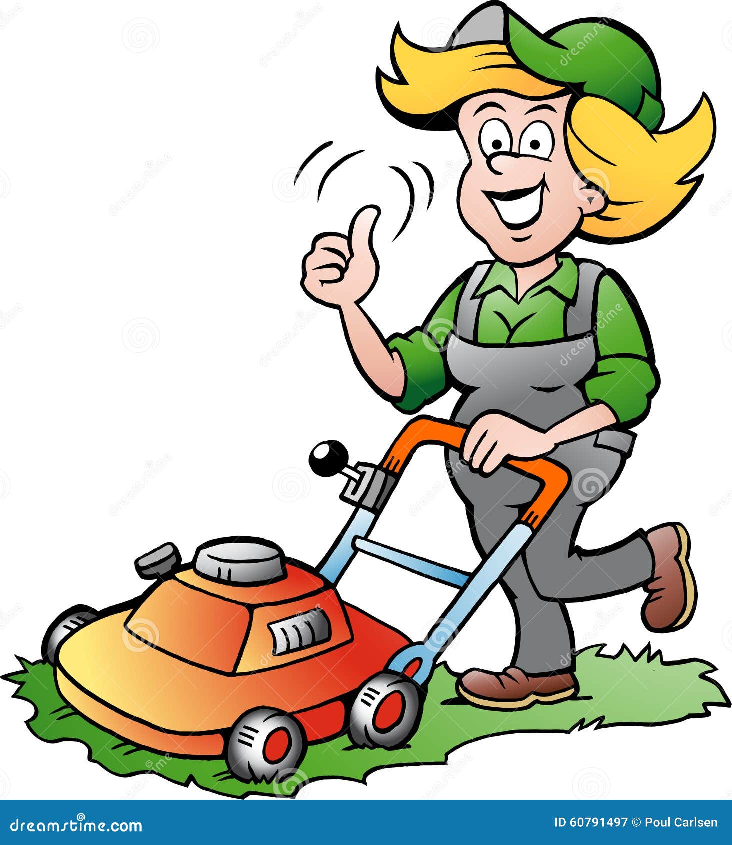 Funny Lawn Mower Cartoon