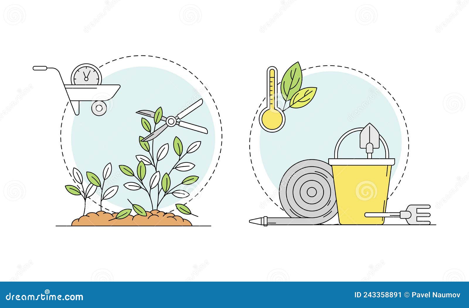 gardening related s set. eco farming concept. agricultural tools  