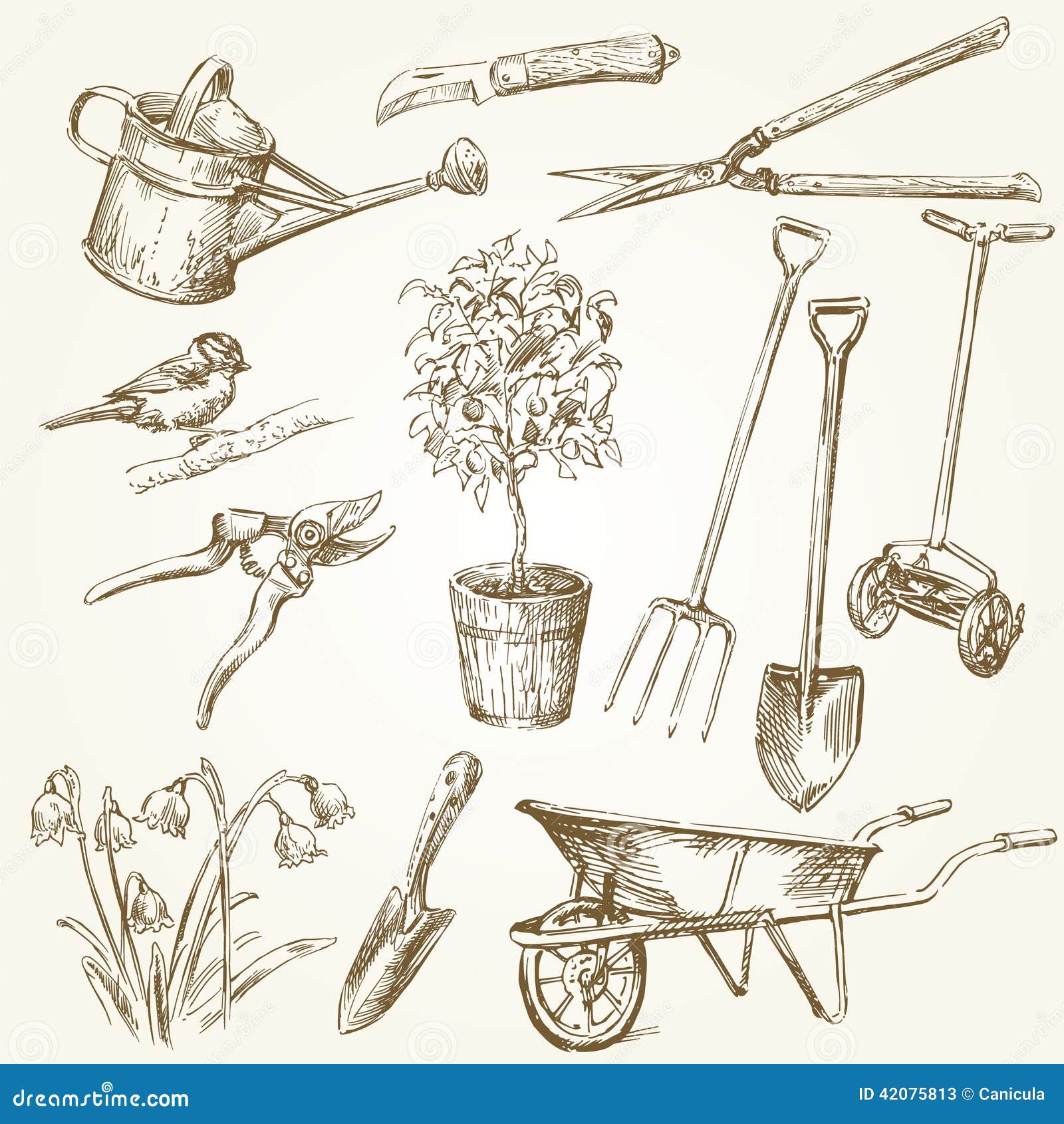 Agricultural tools drawing/How to draw agricultural tools/Plough, Sickle,  rake and hoe drawing - YouTube