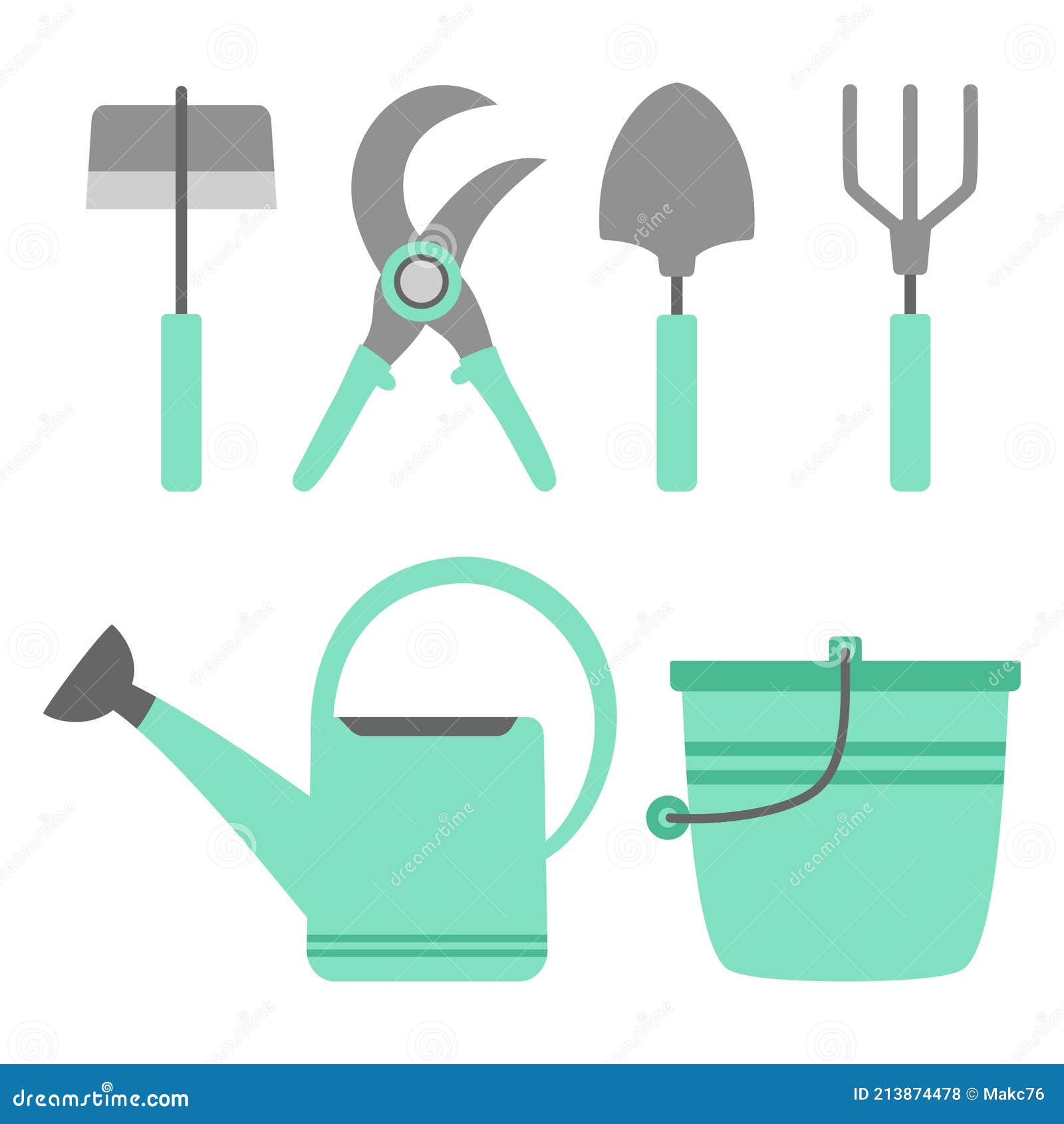 Gardening Tools Set Isolated on White Background, Vector Illustration in  Cartoon Simple Flat Style Stock Vector - Illustration of symbol, shovel:  213874478