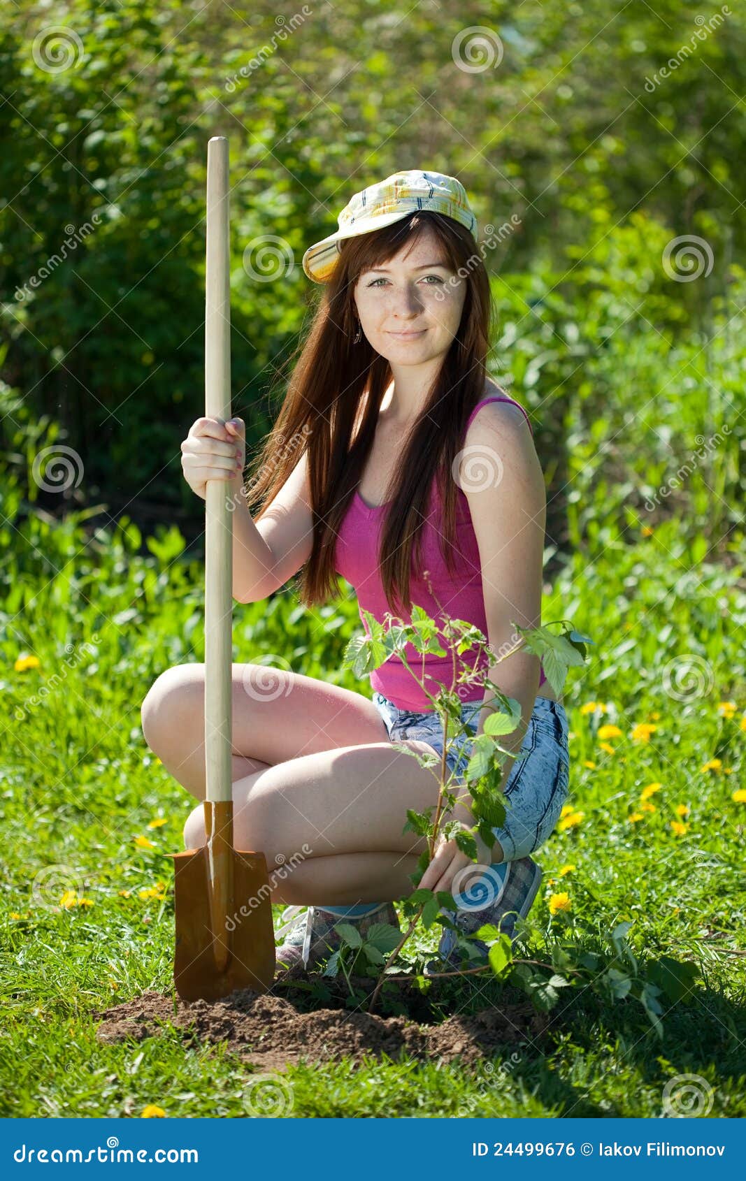 Gardening woman stock photo. Image of country, grass - 24499676