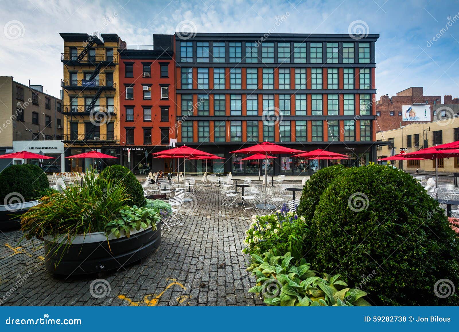 Gardens And Buildings In The Meatpacking District In Manhattan