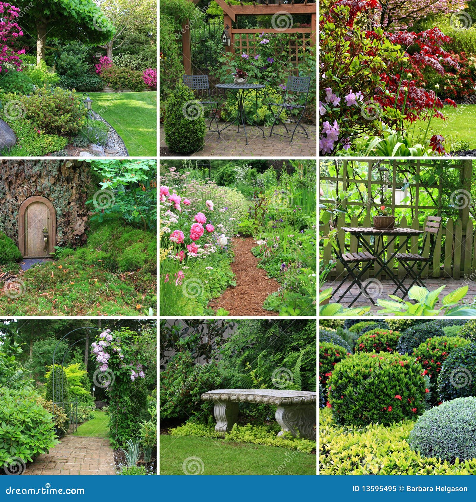 Gardens collage stock image. Image of growth, april, season - 13595495