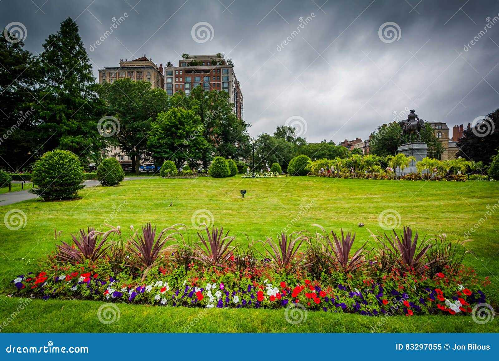 Gardens at the Public Garden, in Boston, Massachusetts. Editorial Image Image of night